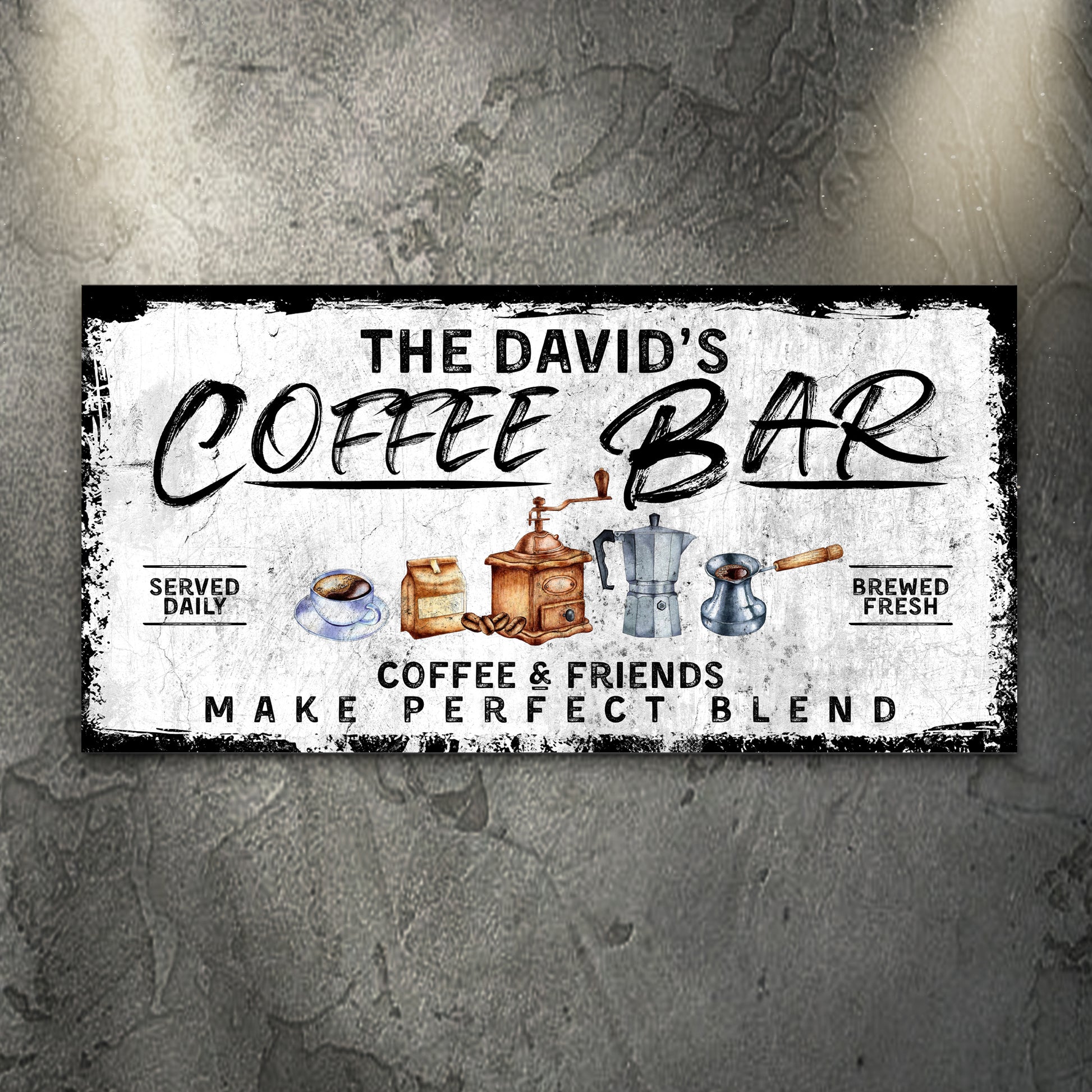 Coffee And Friends' Coffee Bar Sign Style 1 - Image by Tailored Canvases
