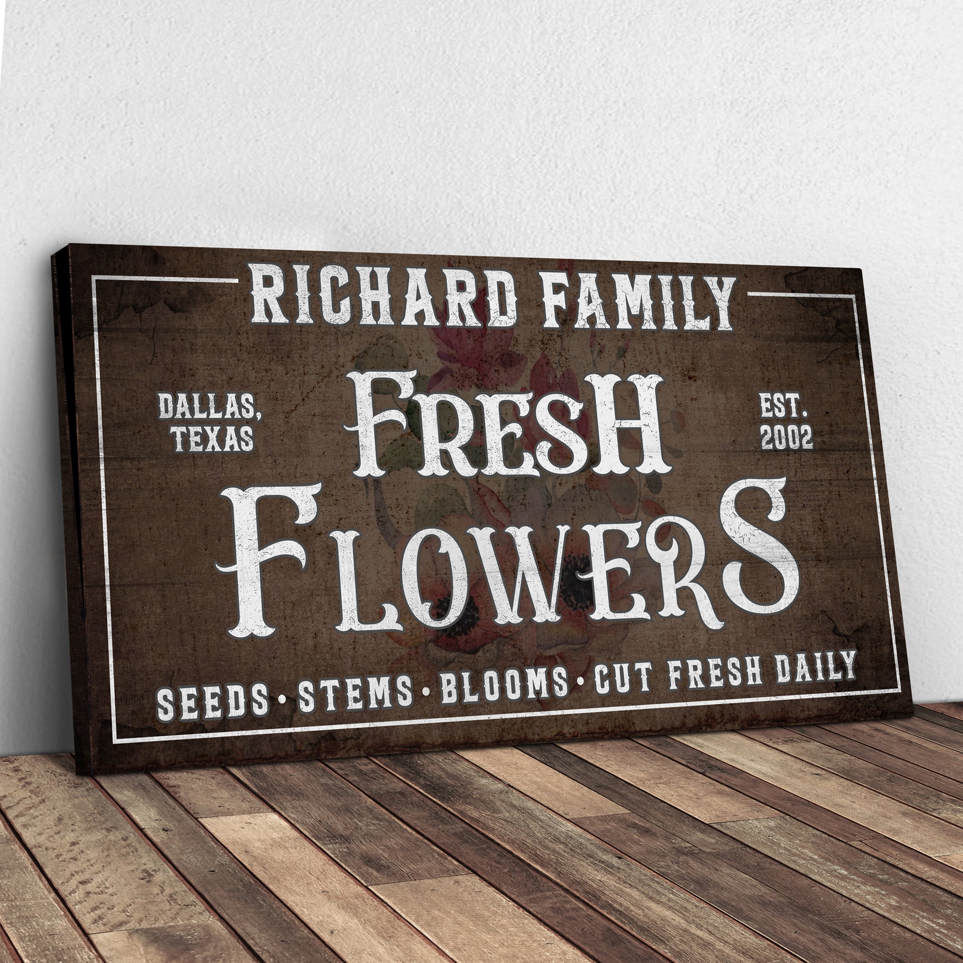 Family Fresh Flowers Sign II Style 1 - Image by Tailored Canvases