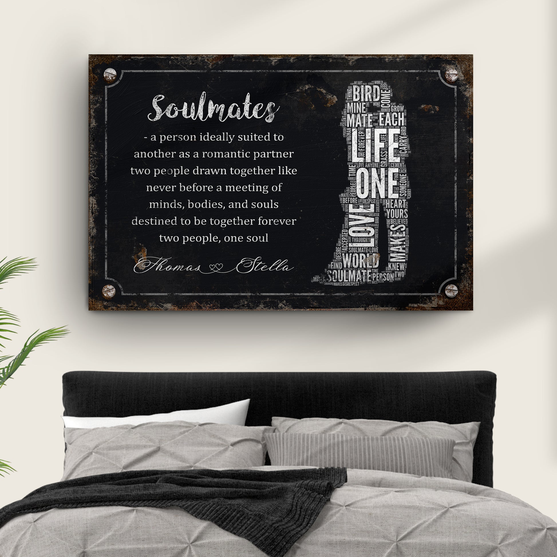 Soulmates Couple Sign  - Image by Tailored Canvases
