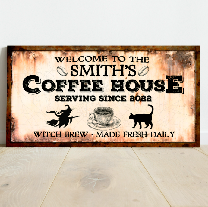 Witch Brew Coffee House Sign II - Image by Tailored Canvases