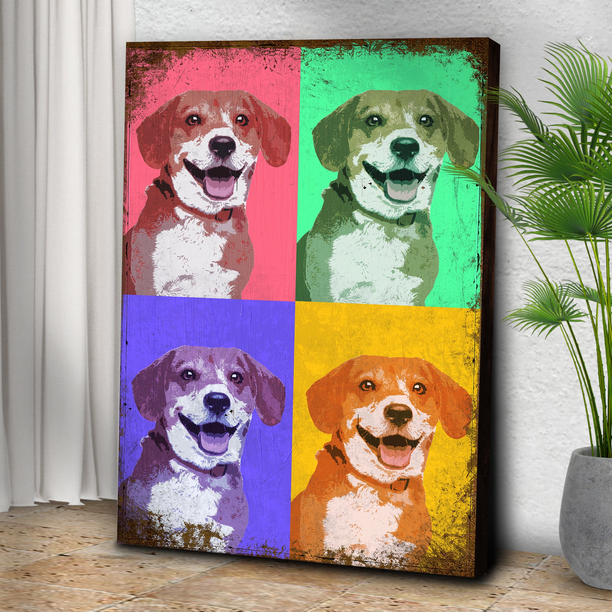 Pop Art 4-Panel Pet Portrait Sign - Image by Tailored Canvases