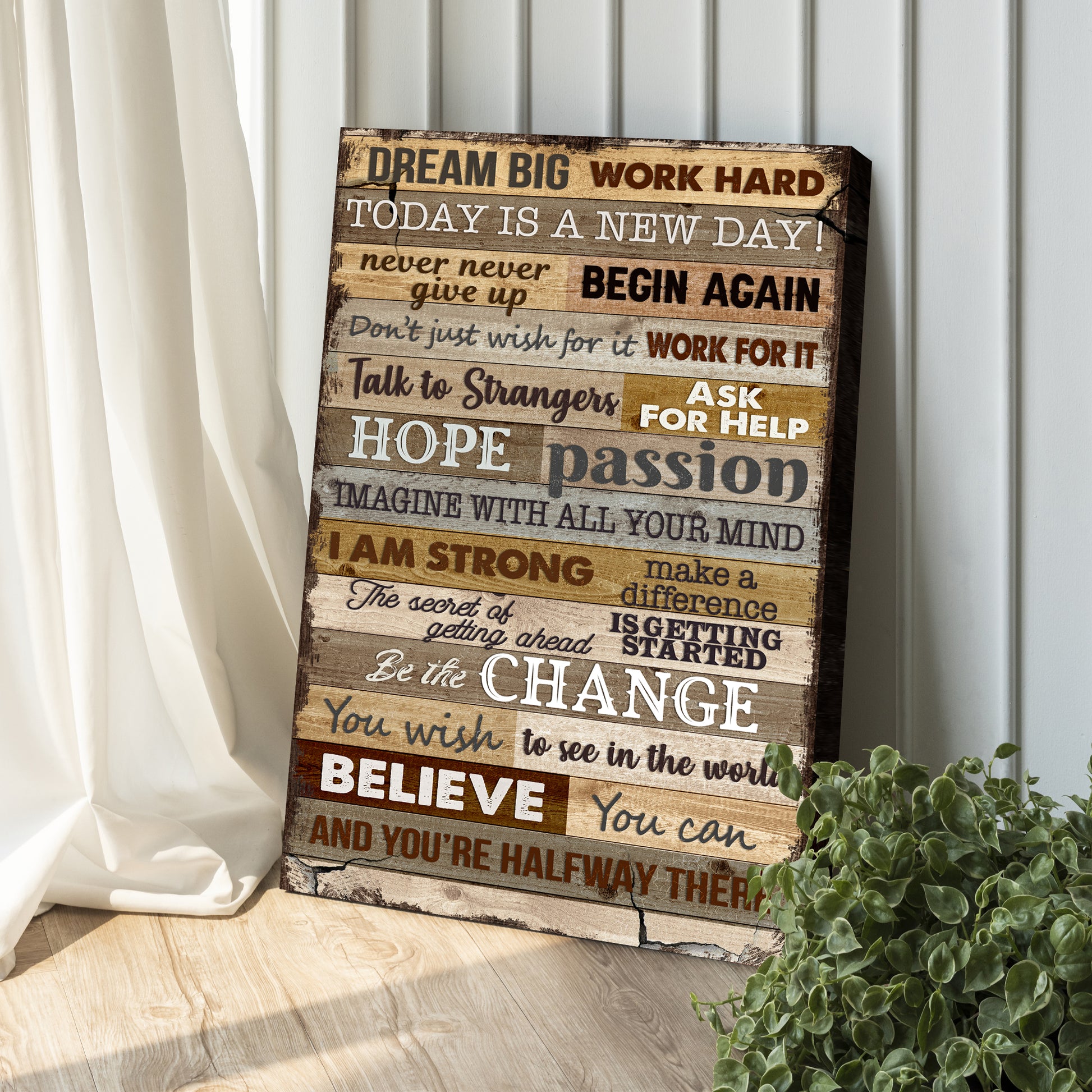Dream Big Work Hard Motivation Sign II Style 1 - Image by Tailored Canvases