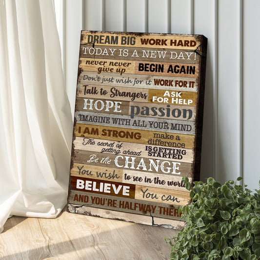 Dream Big Work Hard Motivation Sign II - Image by Tailored Canvases