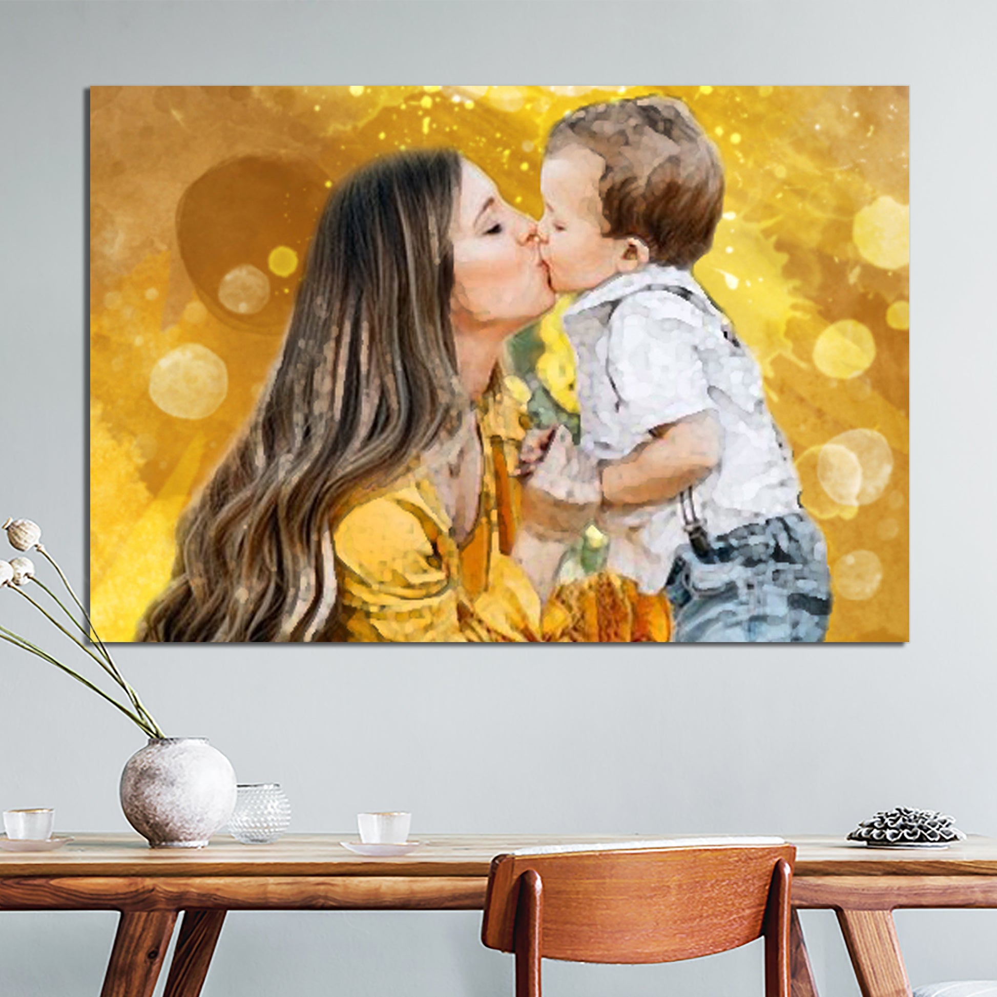 Mom And Me Watercolor Sign Style 1 - Image by Tailored Canvases