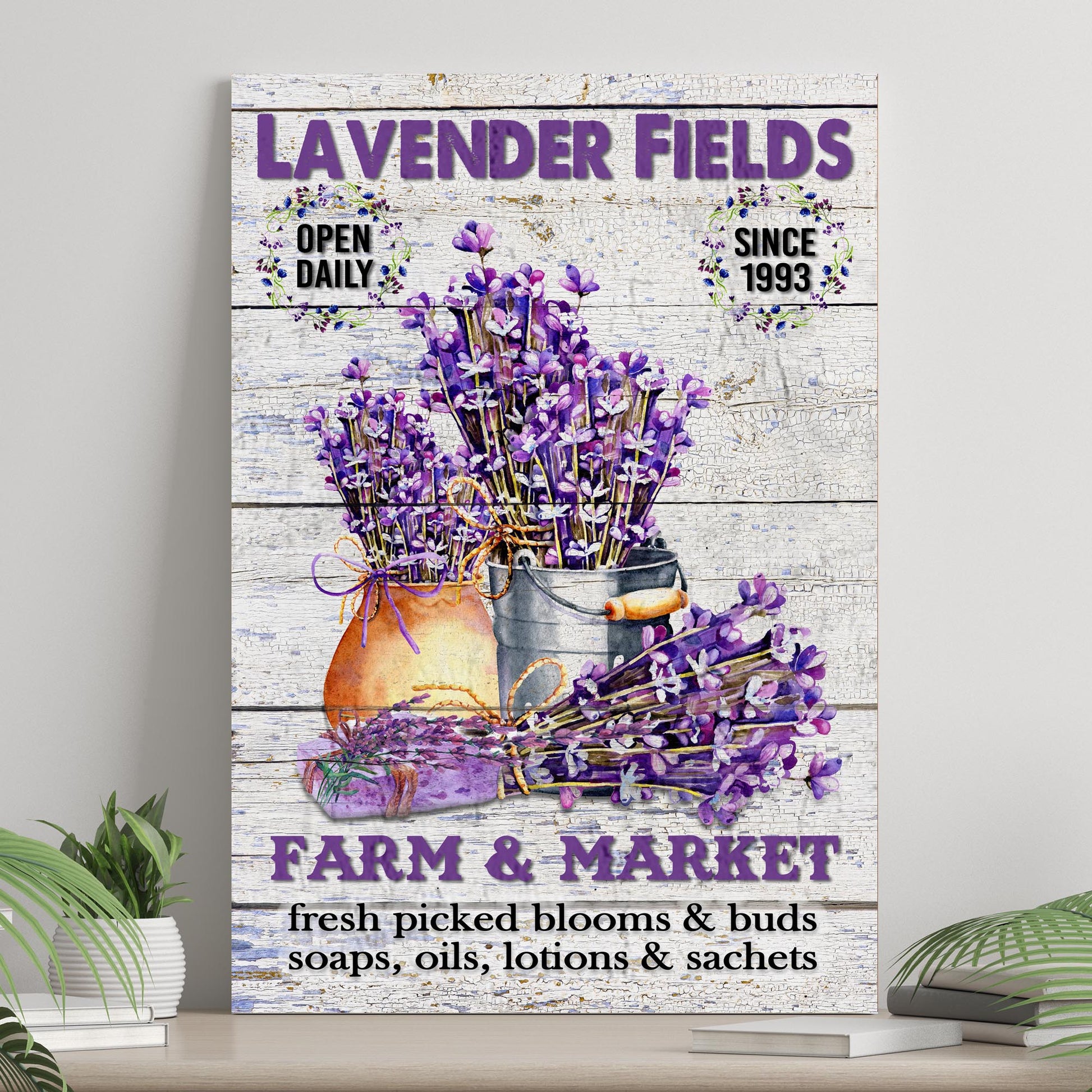 Lavender Fields Farm & Market Sign Style 1 - Image by Tailored Canvases
