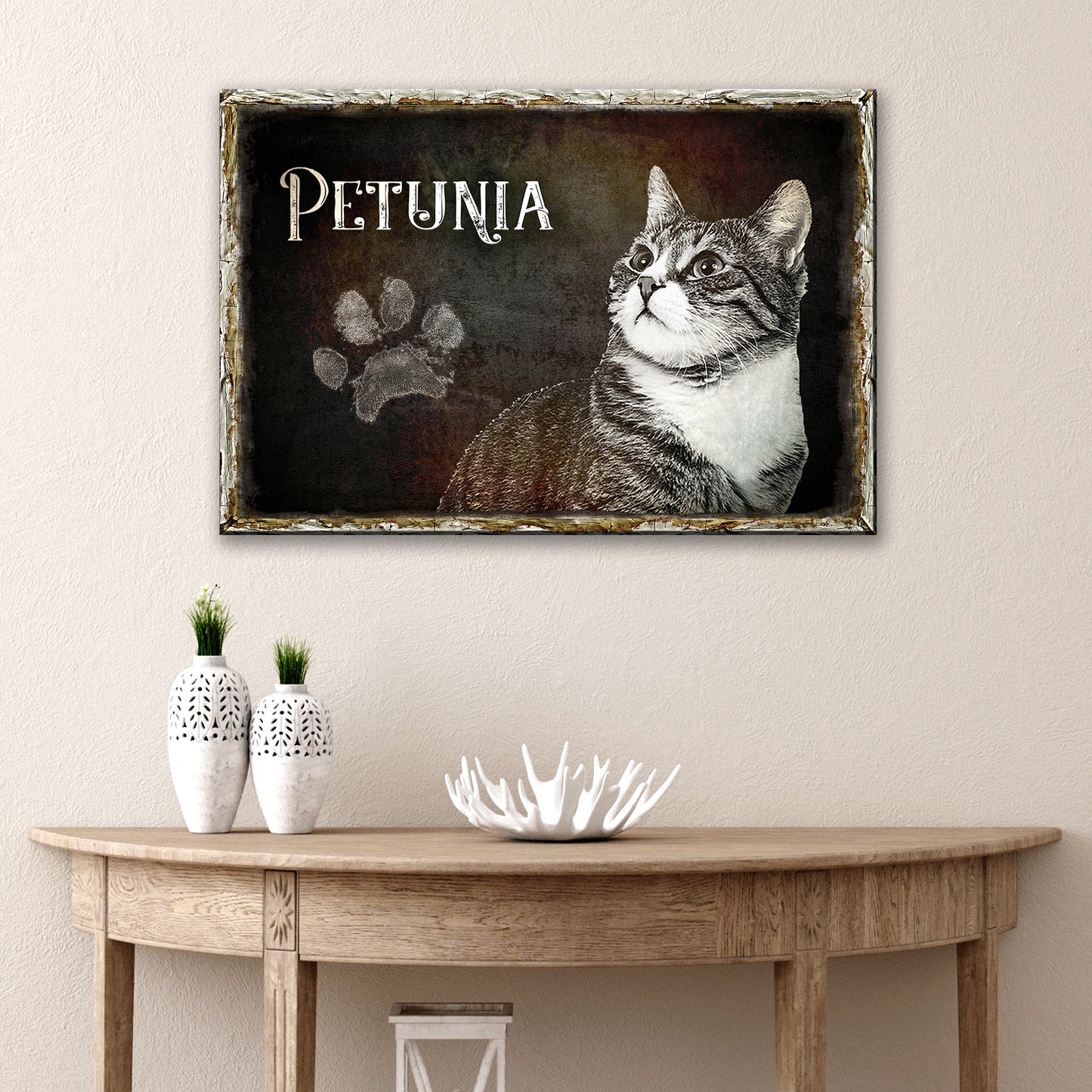 Cat Pencil Drawing Sign Style 2 - Image by Tailored Canvases