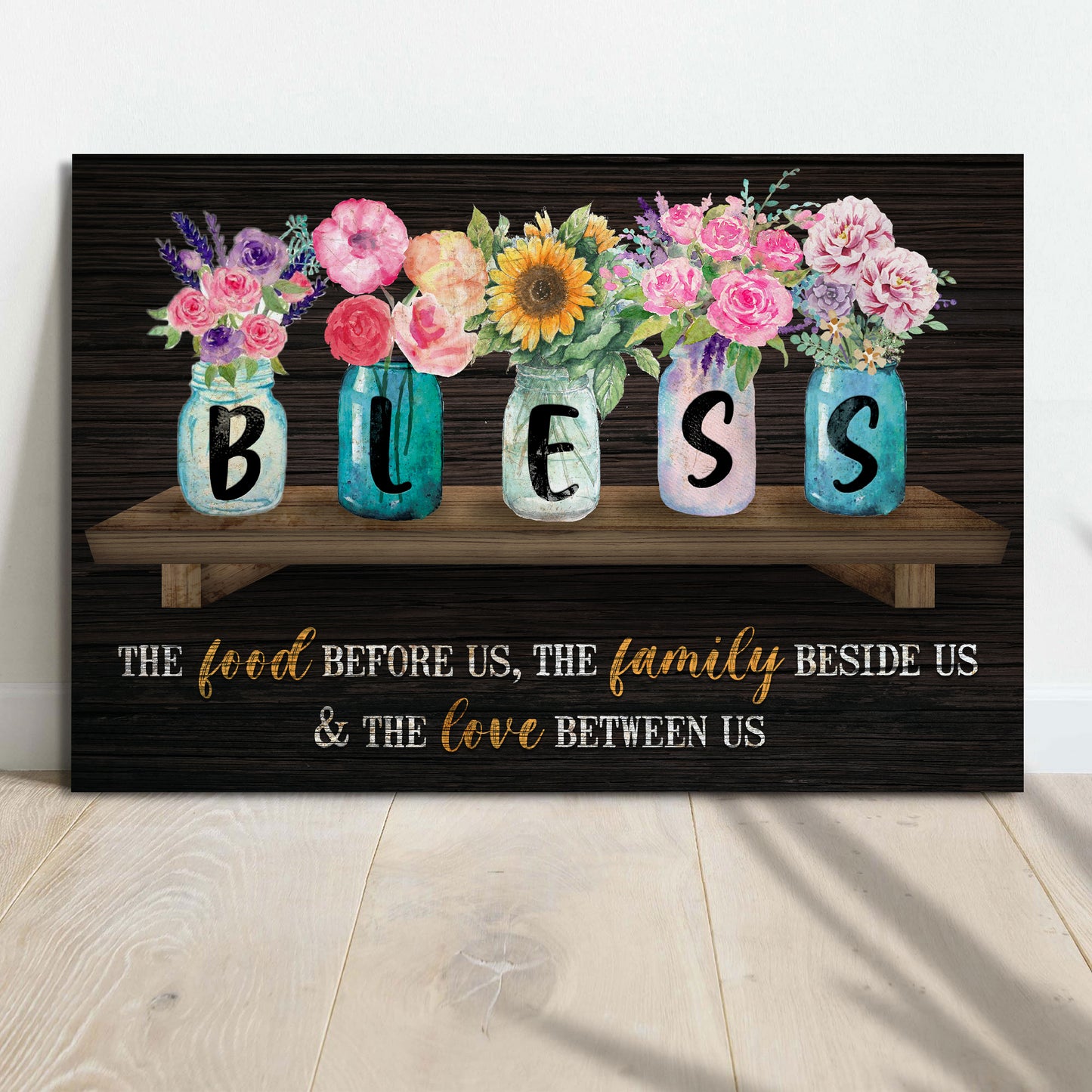 Bless the Food, the family, and the love between us (Ready to hang) - Wall Art Image by Tailored Canvases