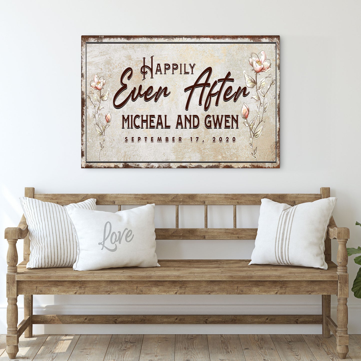 Happily Ever After Couple Sign II Style 1 - Image by Tailored Canvases