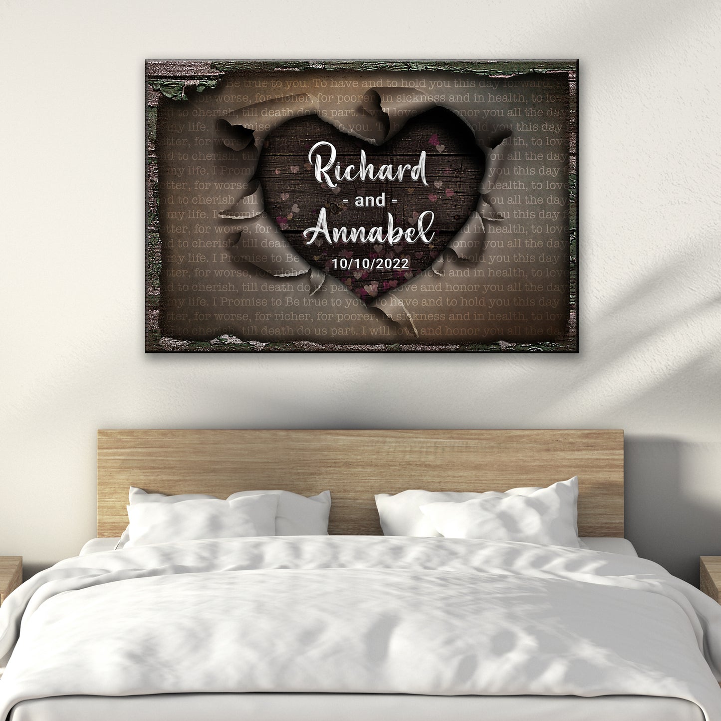 Unwrapped Heart Wedding Vows Sign Style 1 - Image by Tailored Canvases
