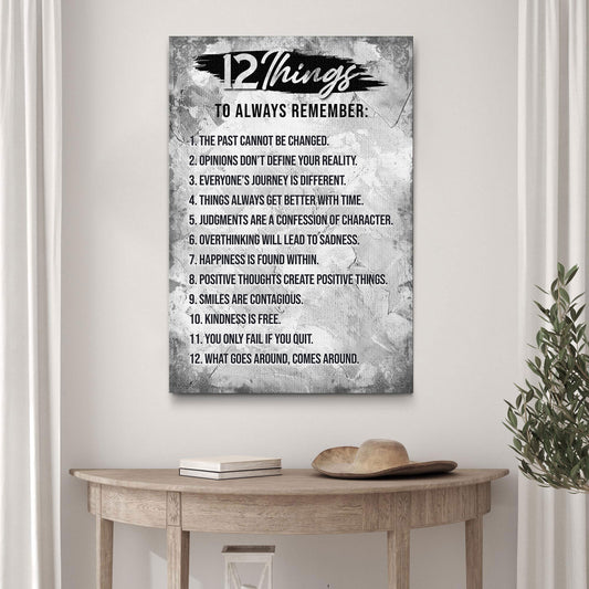 12 Things To Remember Sign - Image by Tailored Canvases