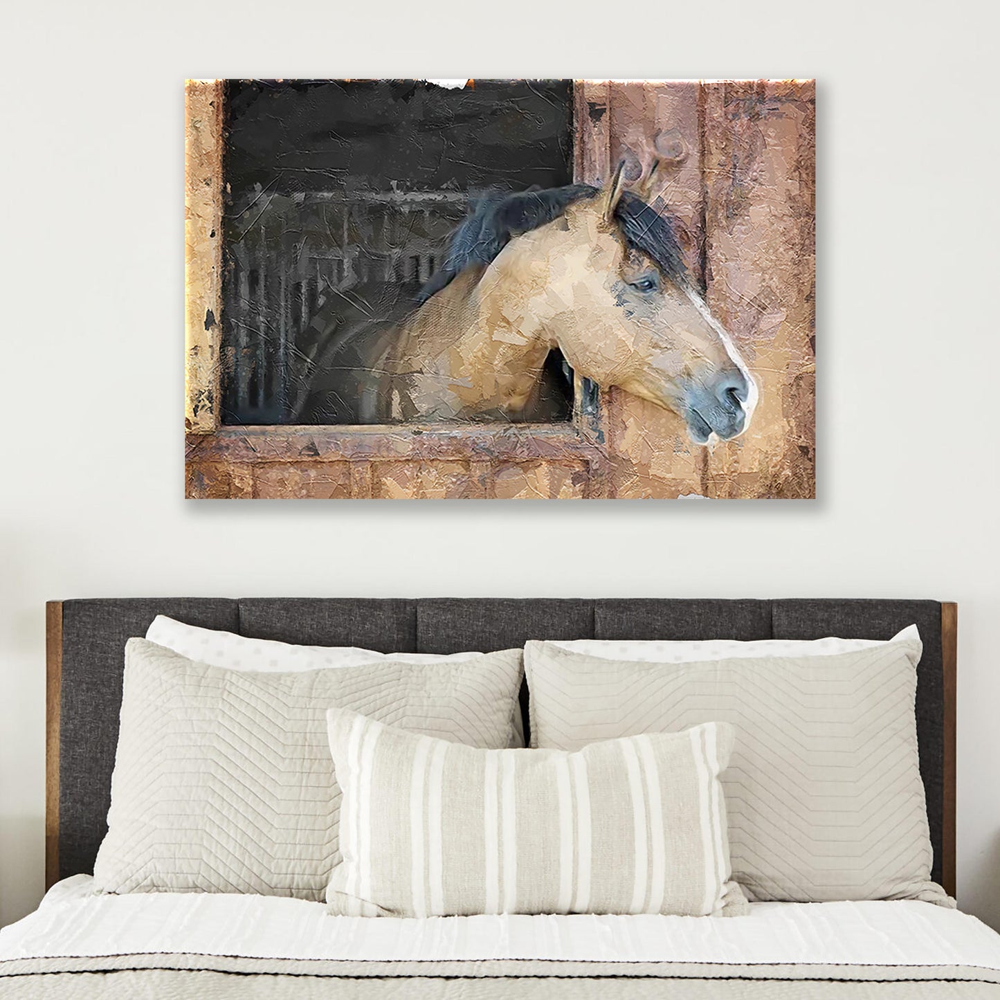 Renaissance Style Horse On A Stable Canvas Wall Art Style 2 - Image by Tailored Canvases