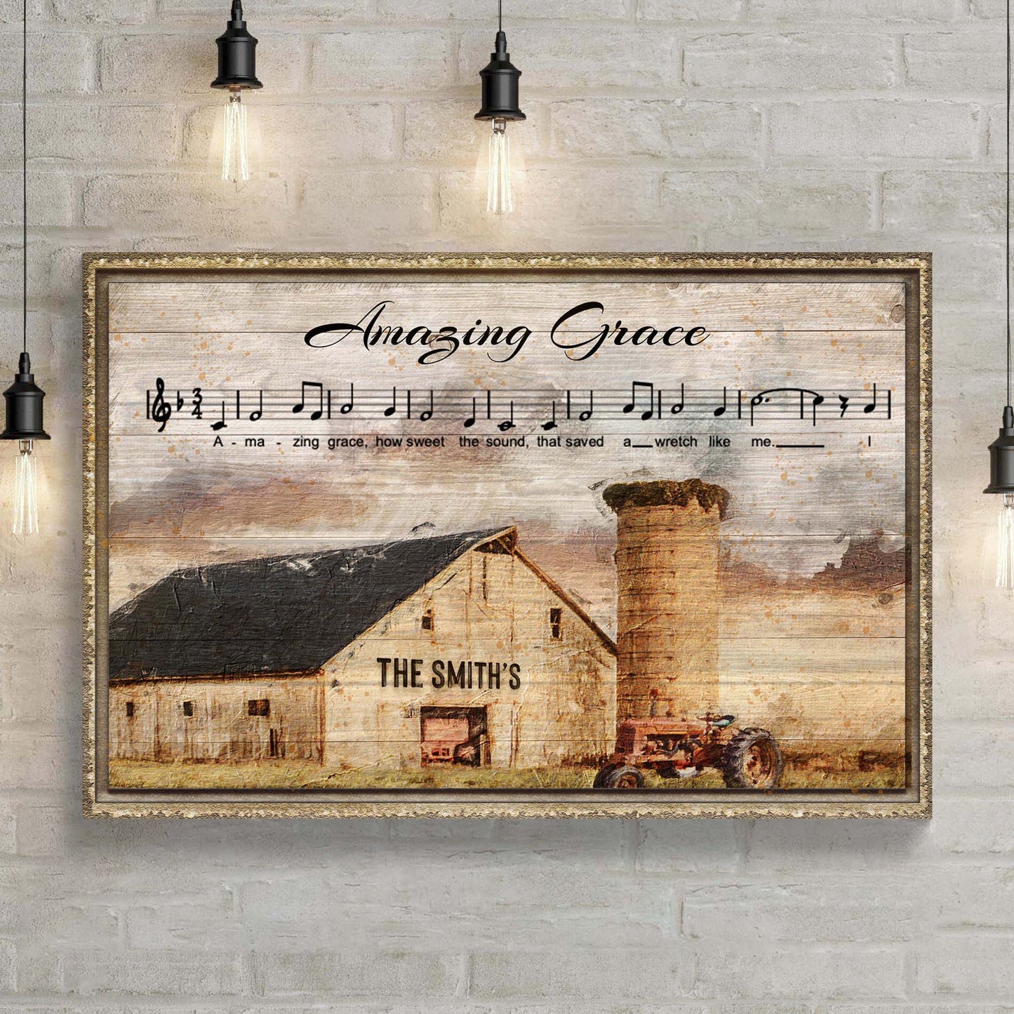 Amazing Grace Family Sign II | Customizable Canvas Style 2 - Image by Tailored Canvases