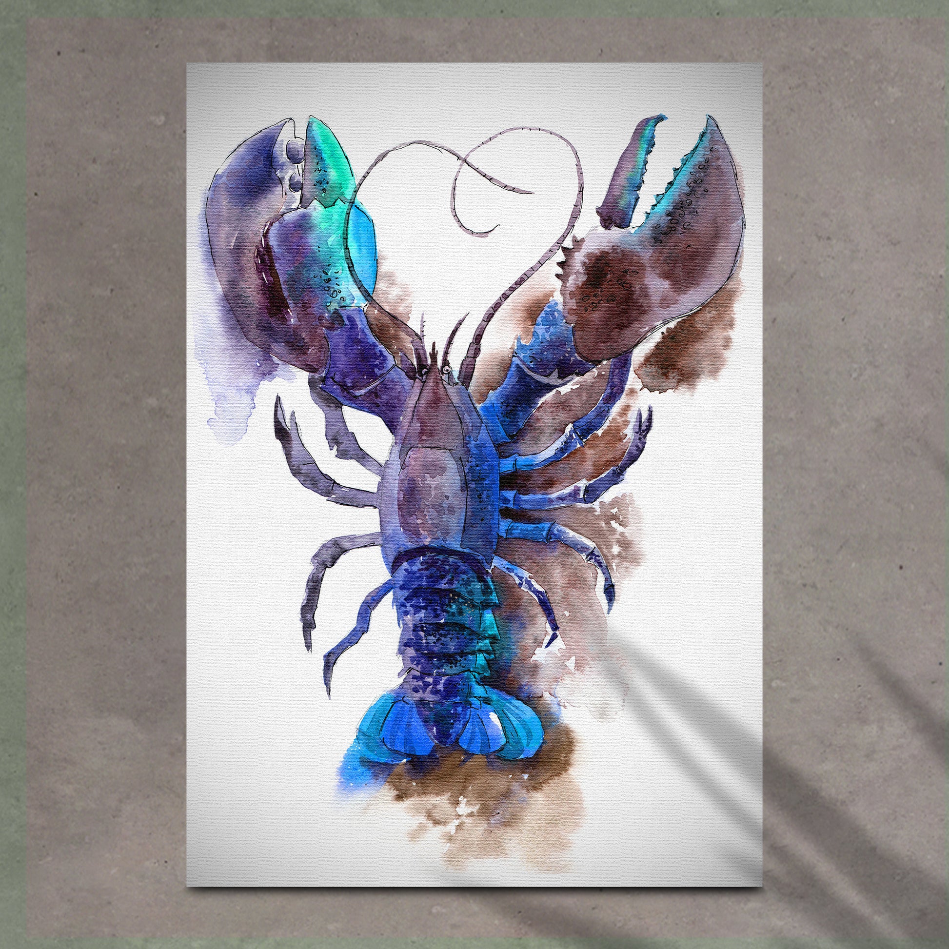 Lobster Watercolor Painting Wall Art Style 1 - Image by Tailored Canvases