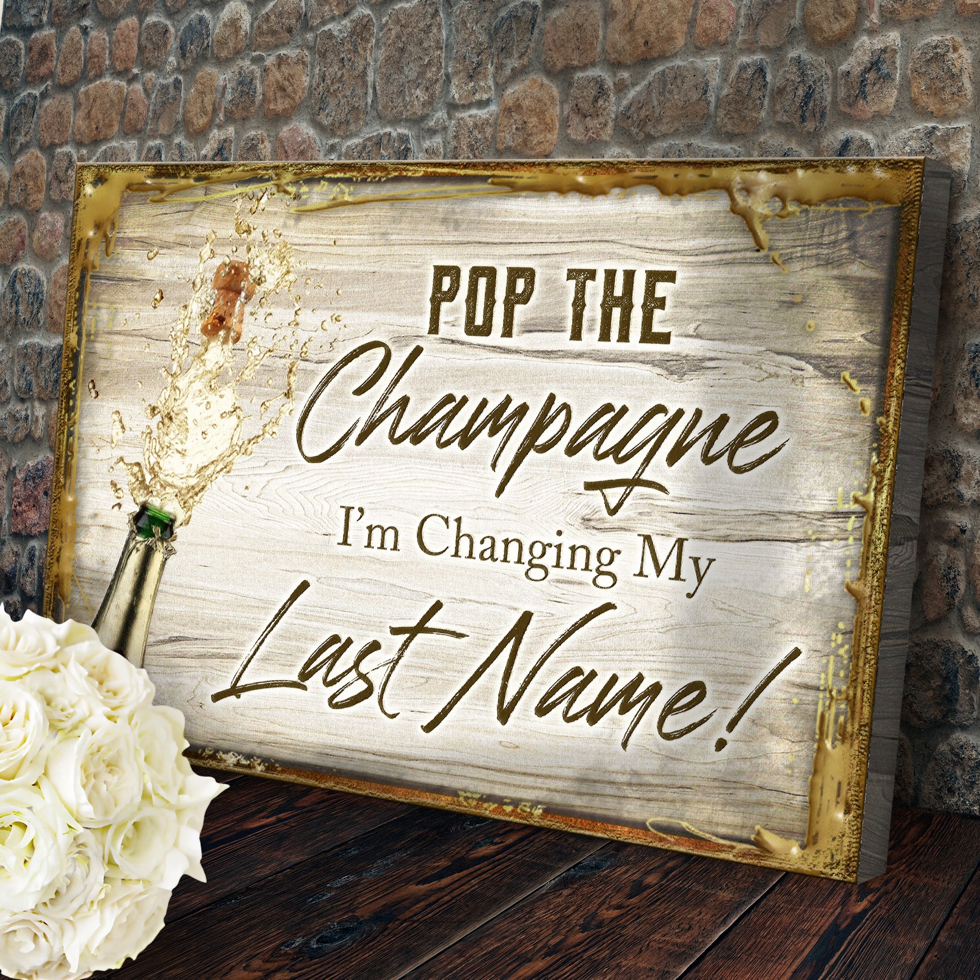 I'm Changing My Last Name Bridal Shower Sign Style 2 - Image by Tailored Canvases