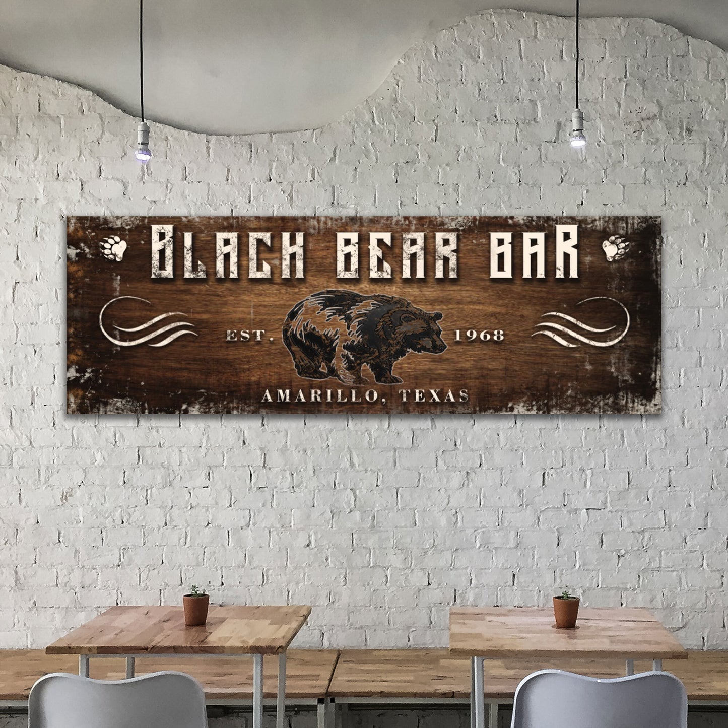 Bar And Grill Bear Sign Style 1 - Image by Tailored Canvases