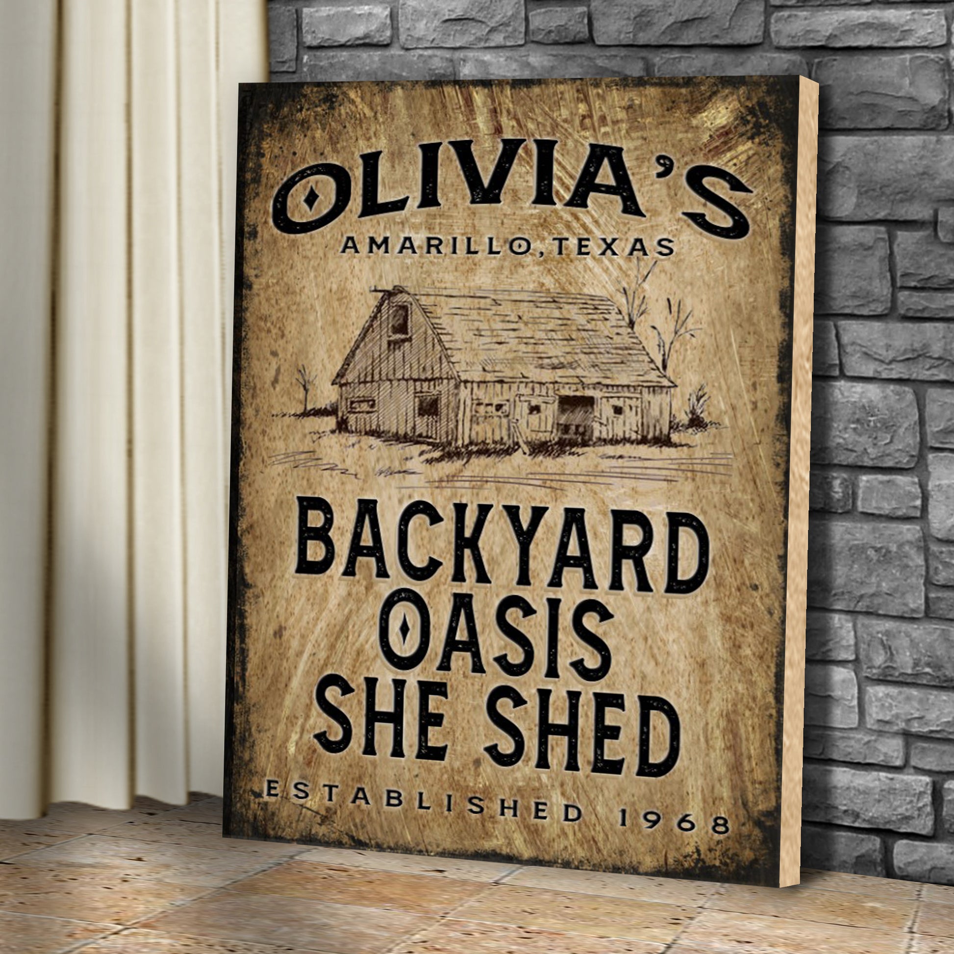 Backyard Oasis She Shed Sign II Style 1 - Image by Tailored Canvases