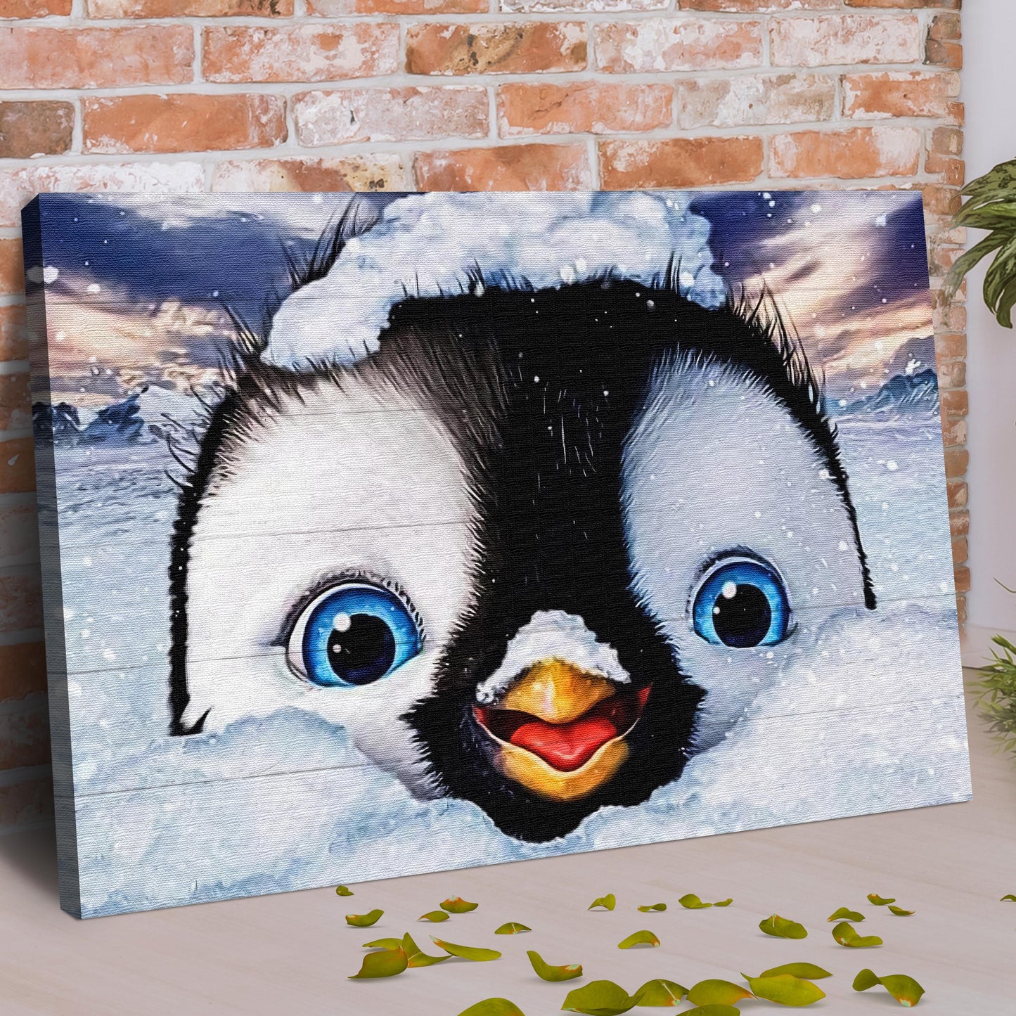 Penguin Peekaboo Painting Wall Art Style 2 - Image by Tailored Canvases