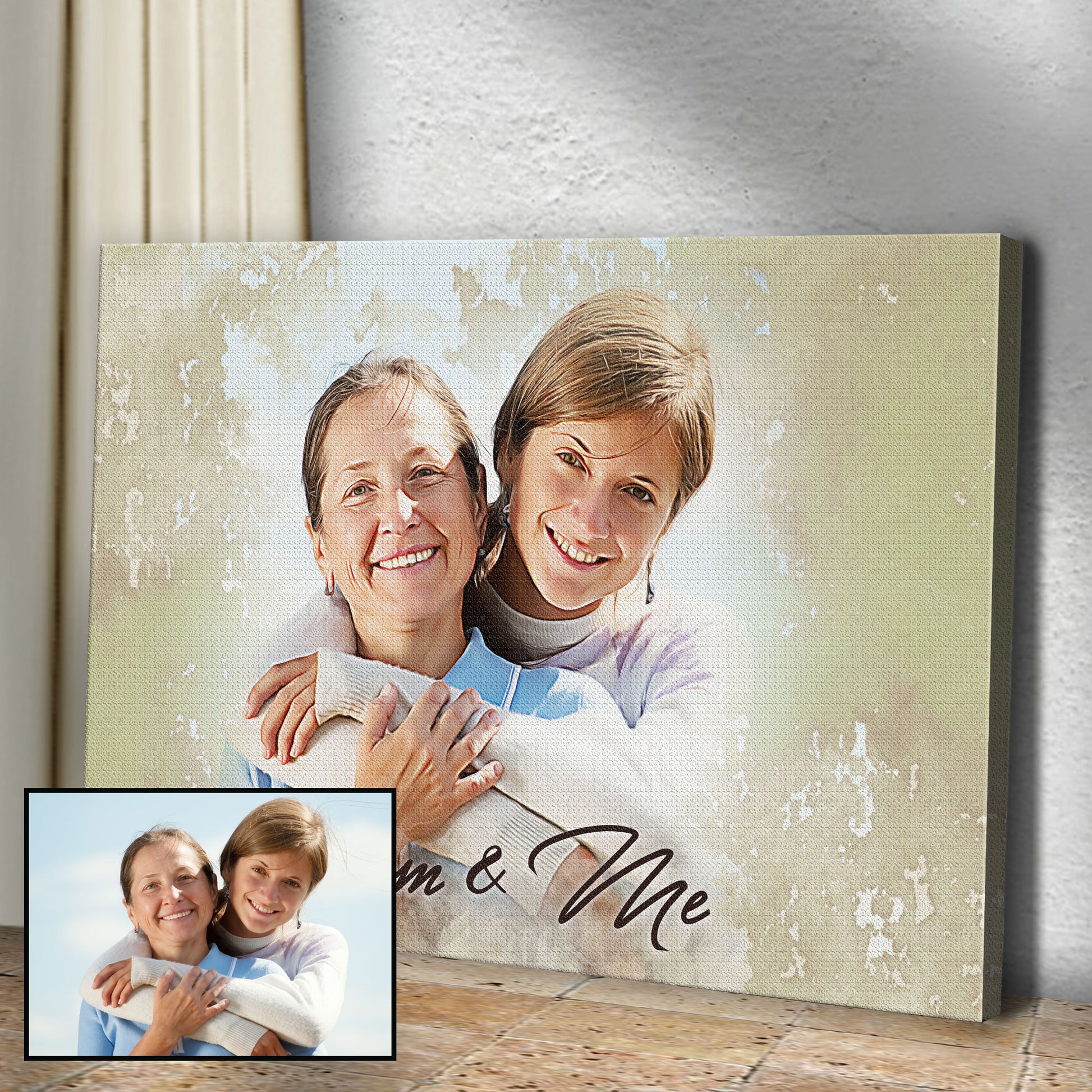Mom And Me Memorial Portrait Sign Style 1 - Image by Tailored Canvases