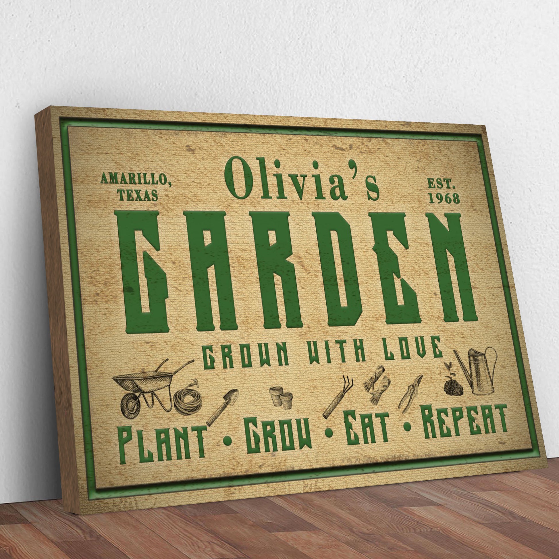 Plant, Grow, Eat, Repeat Garden Sign Style 2 - Image by Tailored Canvases