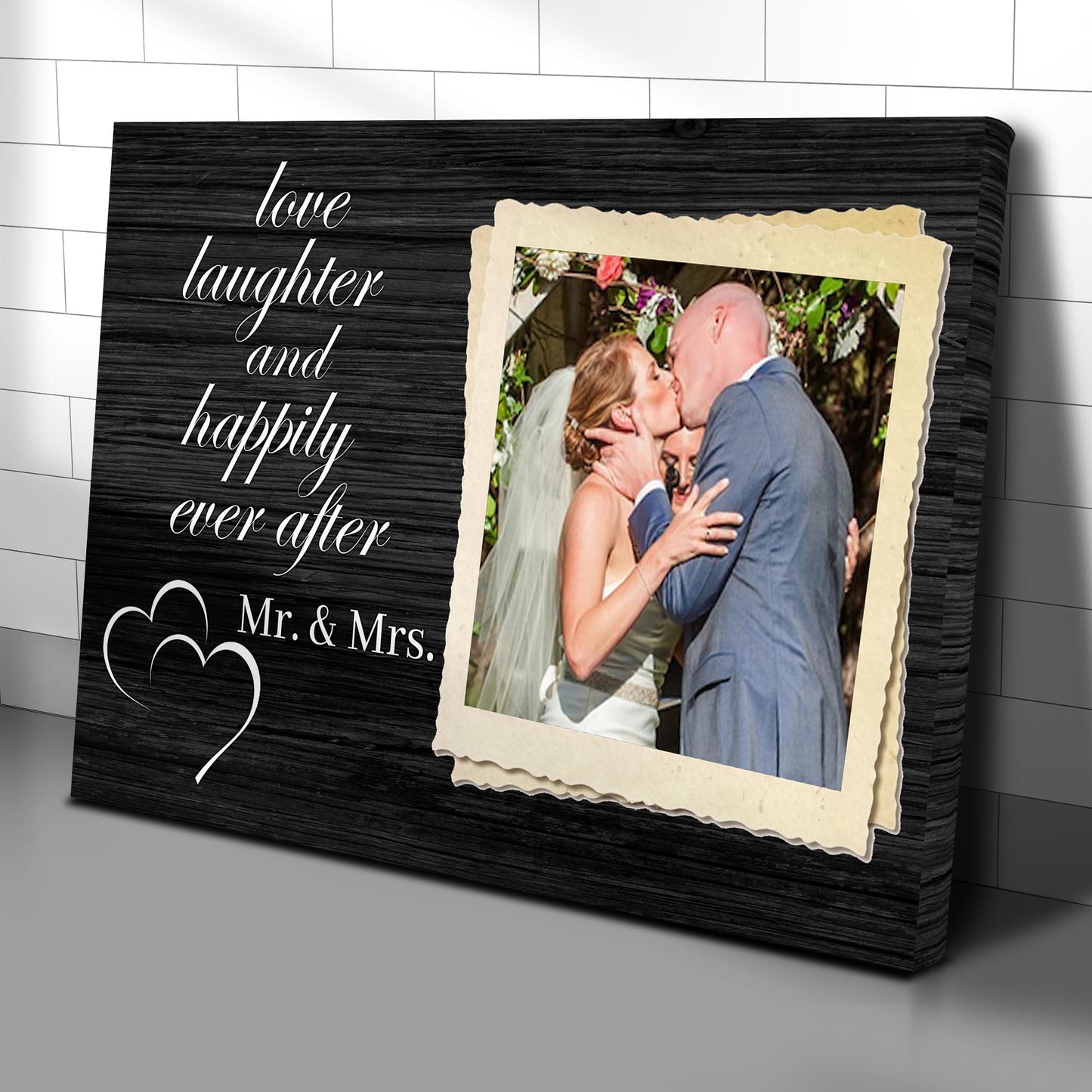 Love Laughter And Happily Ever After Sign  Style 2 - Image by Tailored Canvases