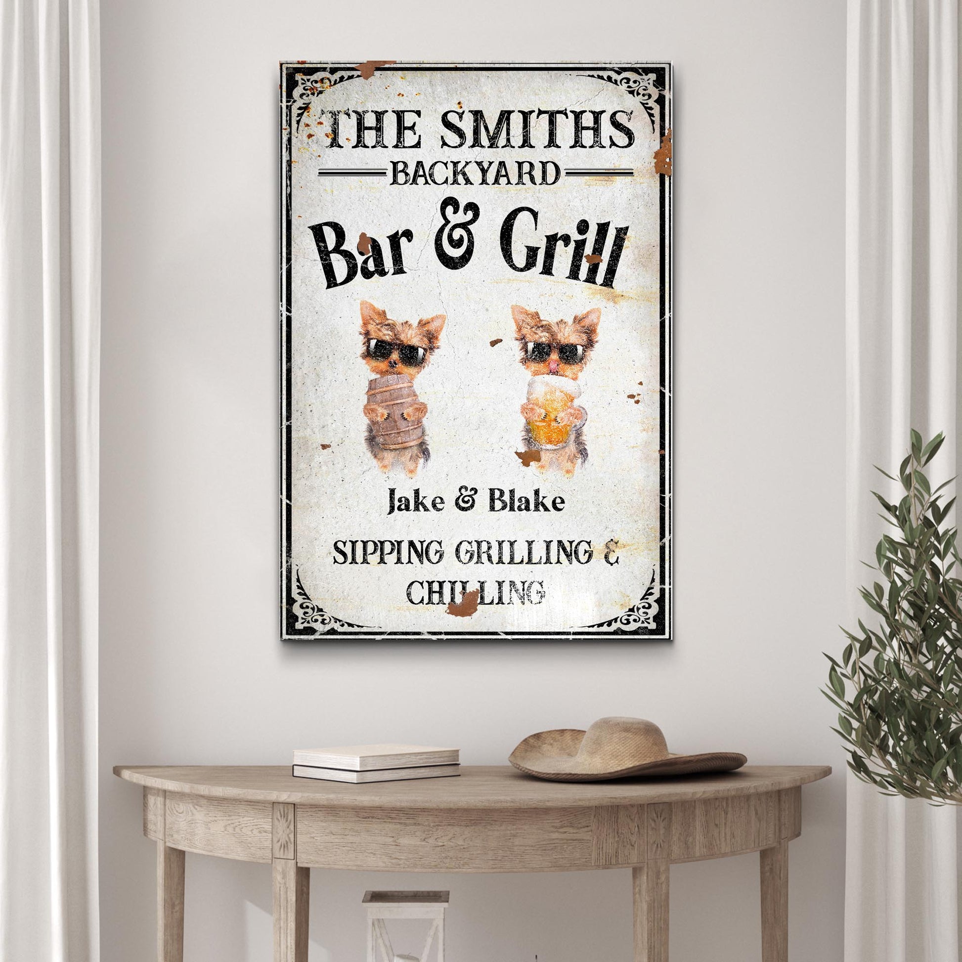 Family Backyard Bar And Grill Sign II Style 2 - Image by Tailored Canvases