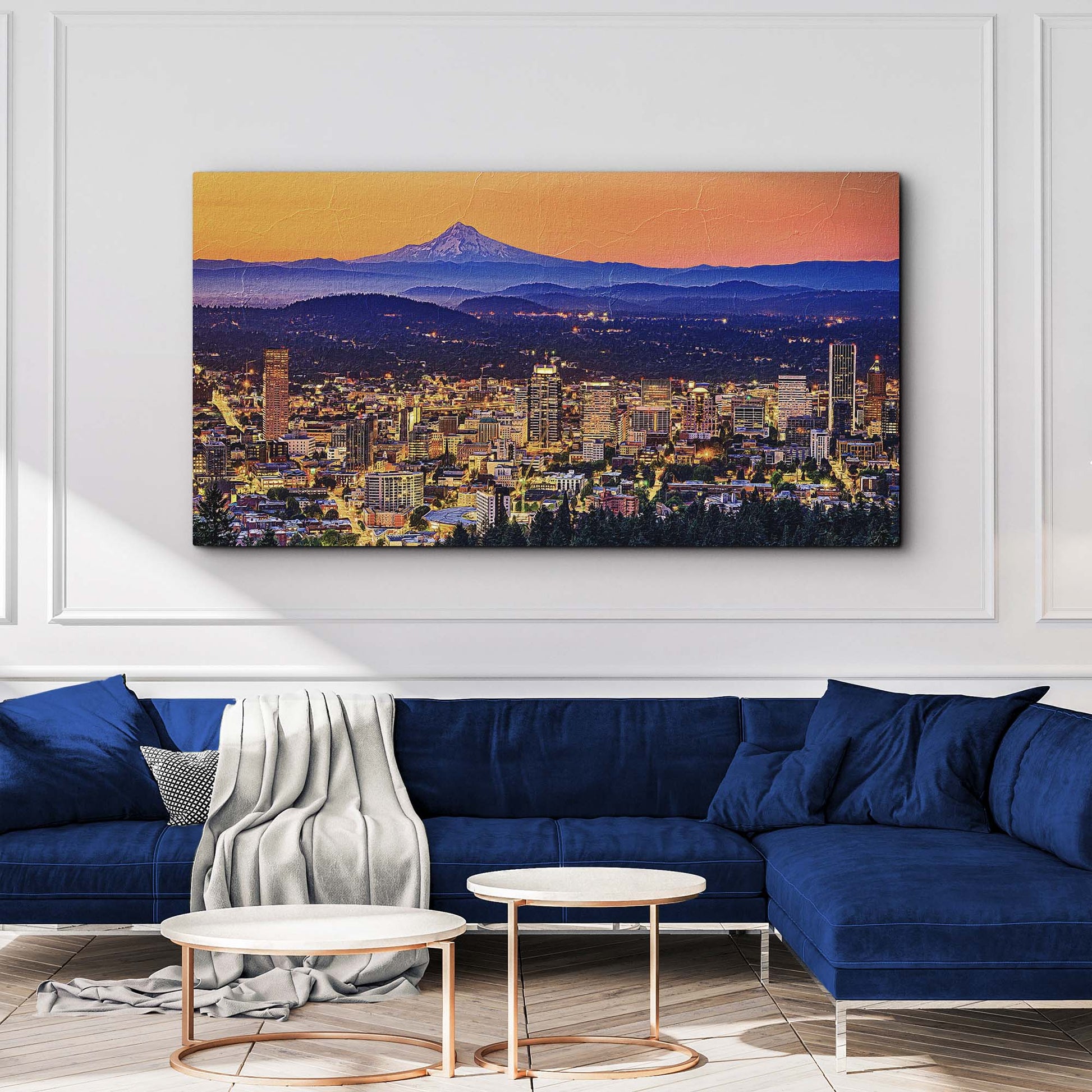 Portland Oregon Skyline Canvas Wall Art Style 2 - Image by Tailored Canvases