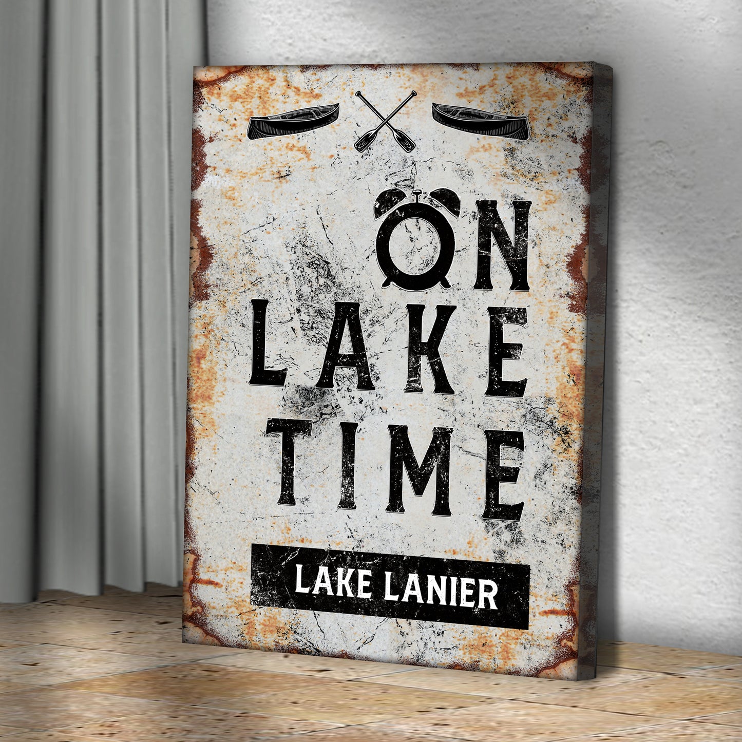 On Lake Time Sign II Style 2 - Image by Tailored Canvases