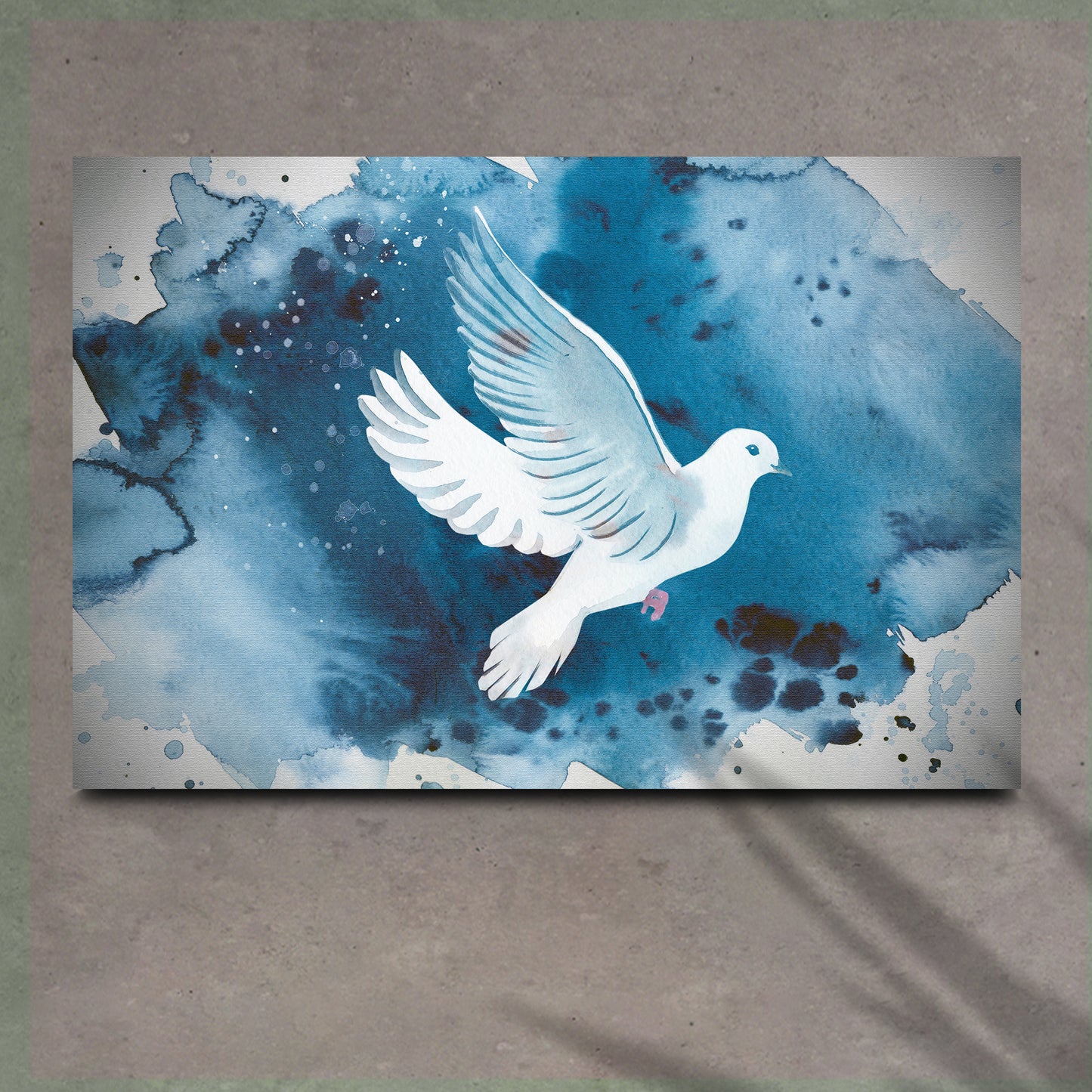 White Dove Watercolor Painting Wall Art II Style 1 - Image by Tailored Canvases