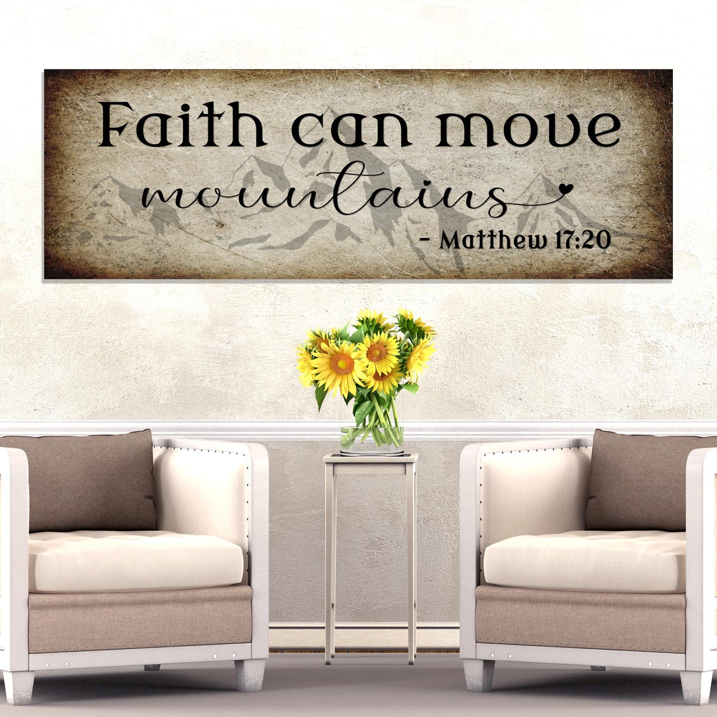 Matthew 17:20 - Faith Can Move Mountains Sign ll - Image by Tailored Canvases