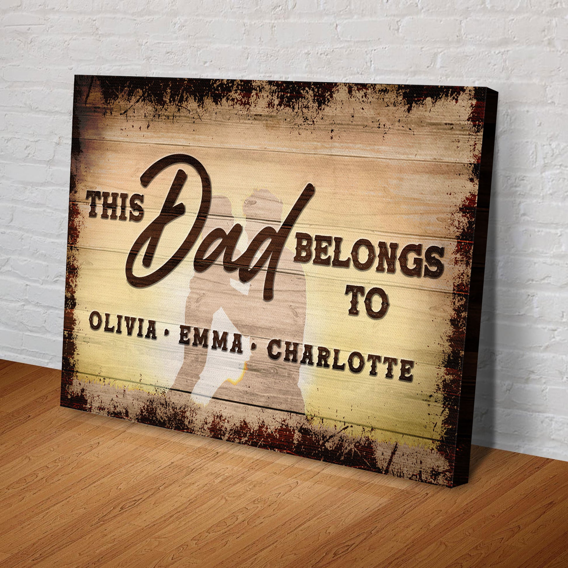 This Dad Belongs To Happy Father's Day Sign Style 2 - Image by Tailored Canvases