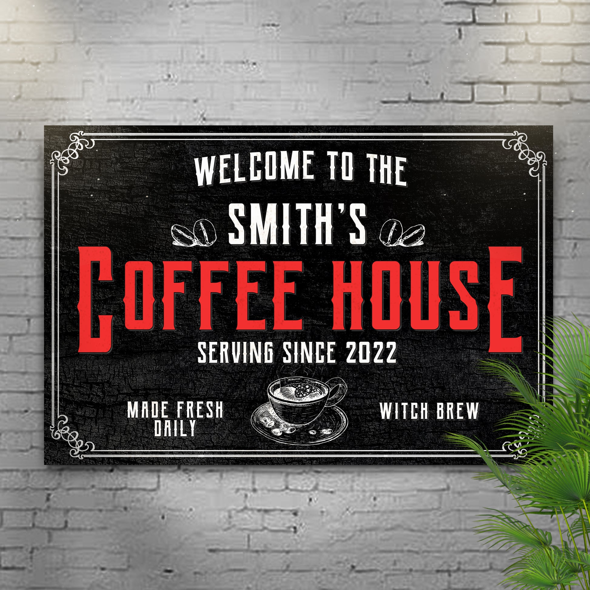 Witch Brew Coffee House Sign - Image by Tailored Canvases