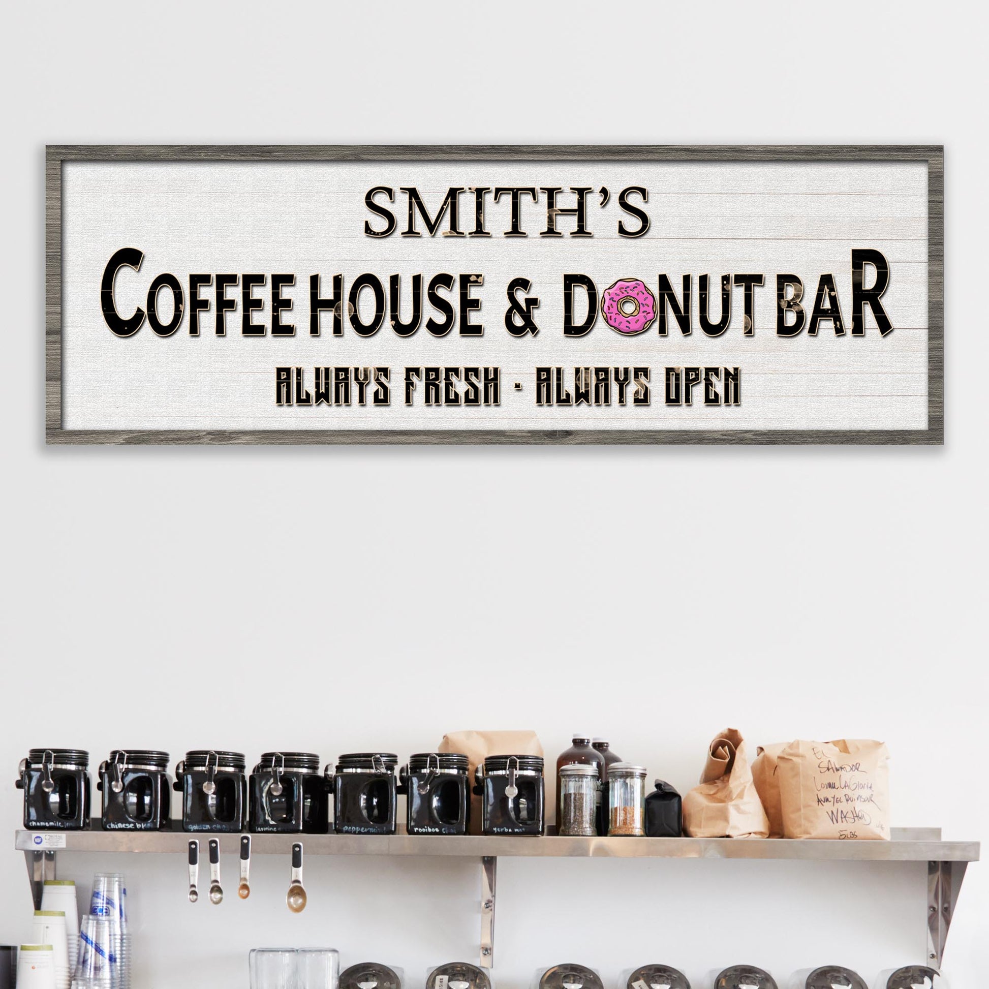 Coffee House And Donut Bar Sign II Style 2 - Image by Tailored Canvases