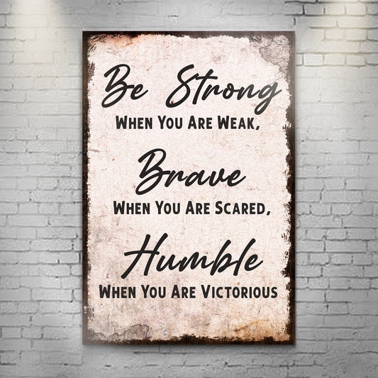 Be Strong, Brave, And Humble Sign II - Image by Tailored Canvases