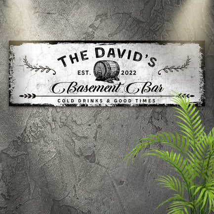 Basement Bar Barrel Sign Style 2 - Image by Tailored Canvases
