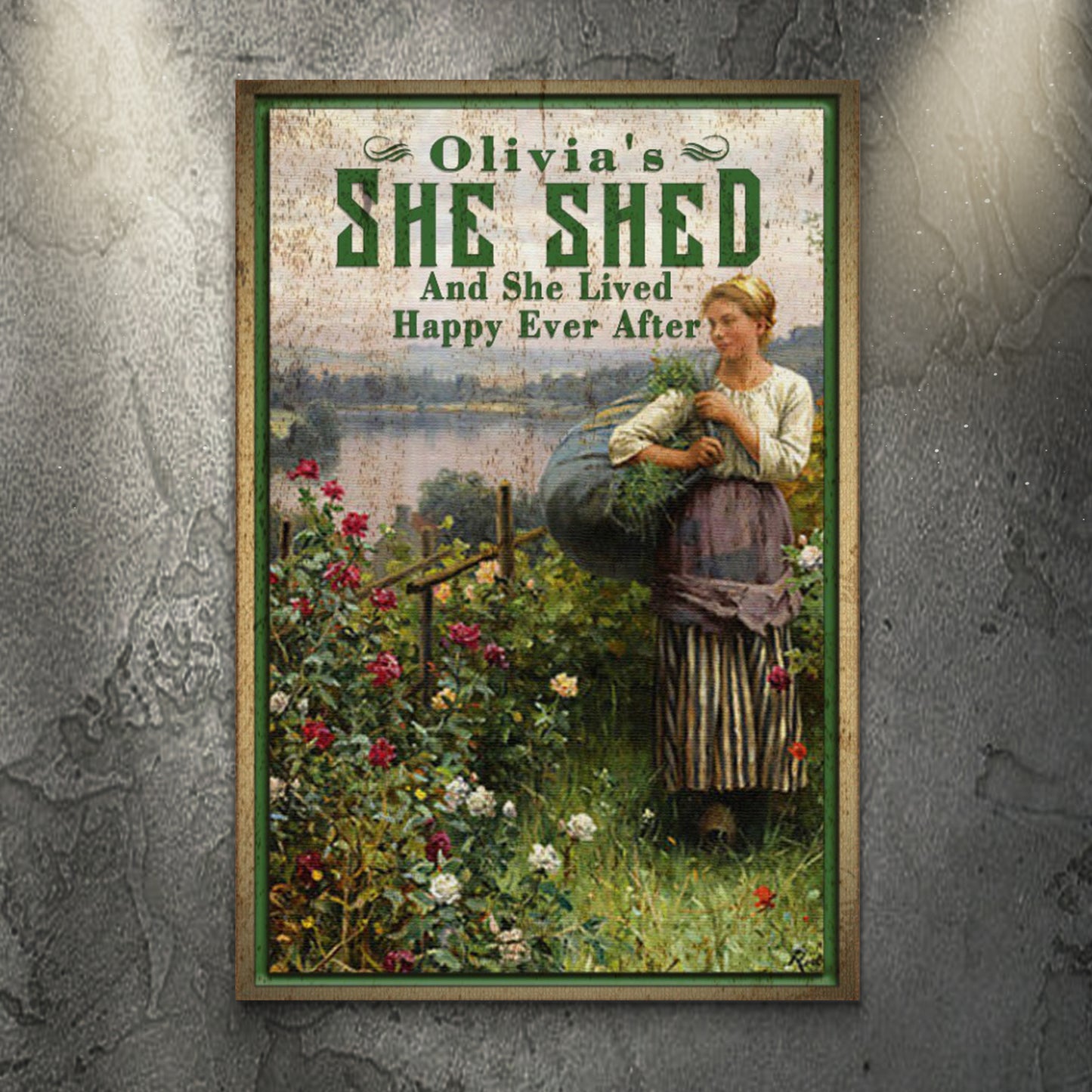She Shed And She Lived Happily Ever After Sign - Image by Tailored Canvases