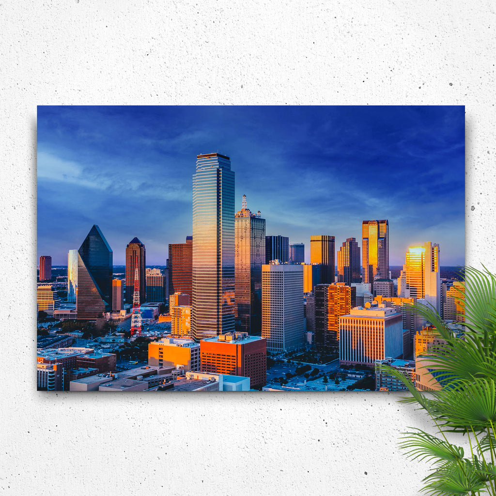 Blue Skies Over Dallas Canvas Wall Art by Tailored Canvases