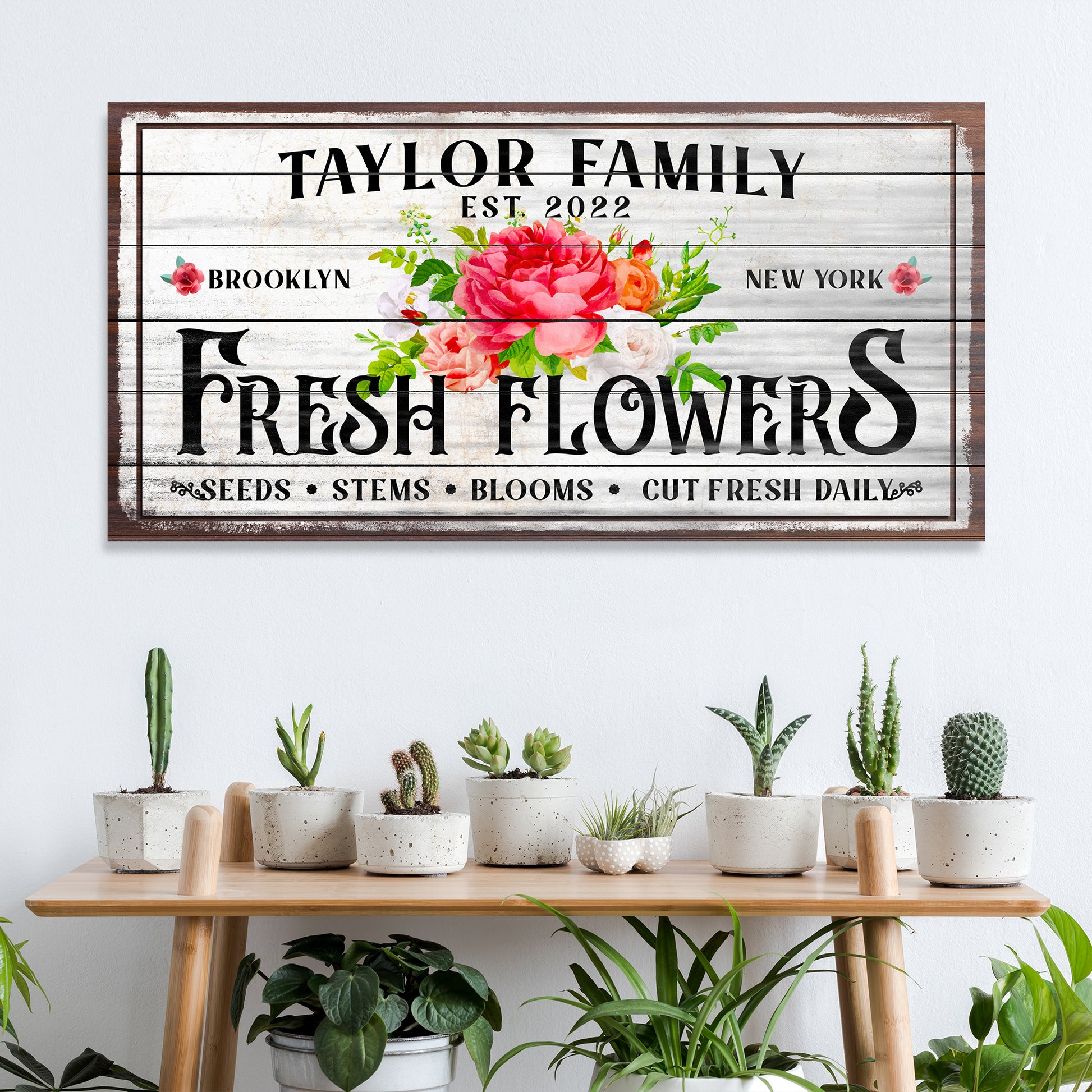 Family Fresh Flowers Sign - Image by Tailored Canvases