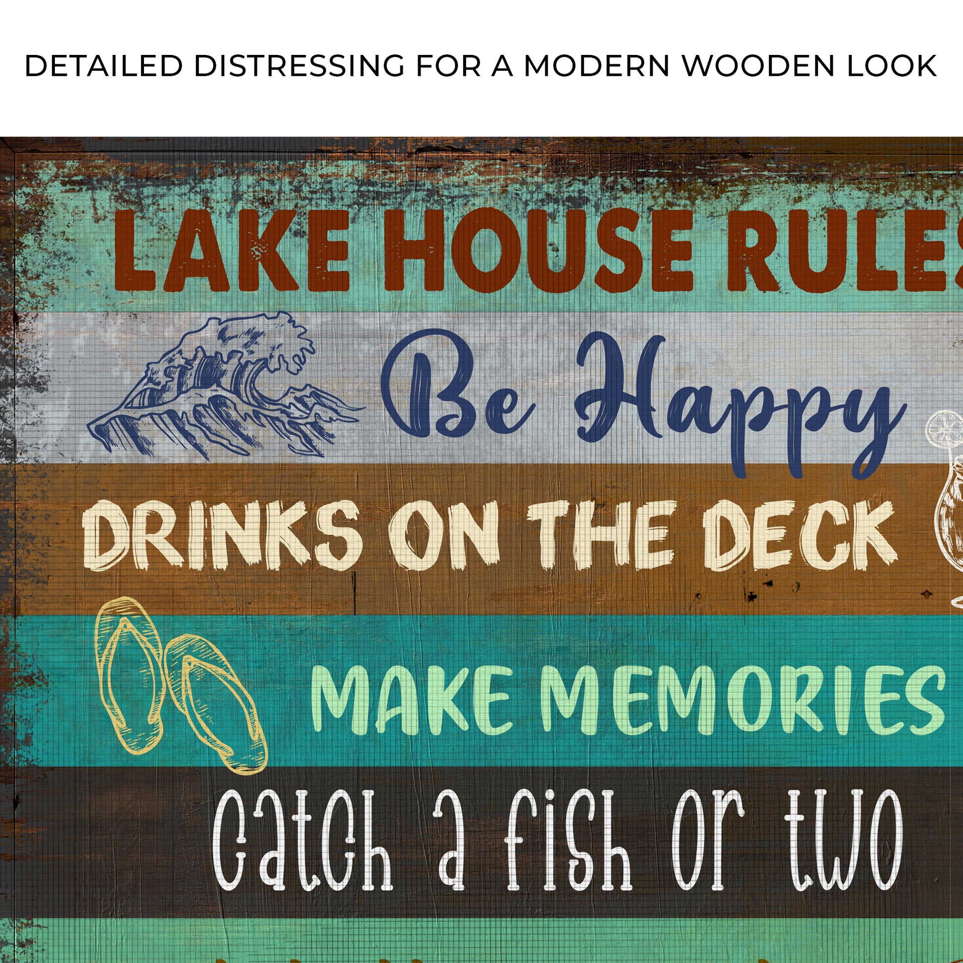 Lake House Rules Sign III Zoom - Image by Tailored Canvases
