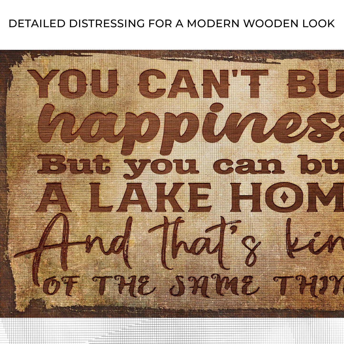 You Can't Buy Happiness But You Can Buy A Lake Home Sign Zoom - Image by Tailored Canvases