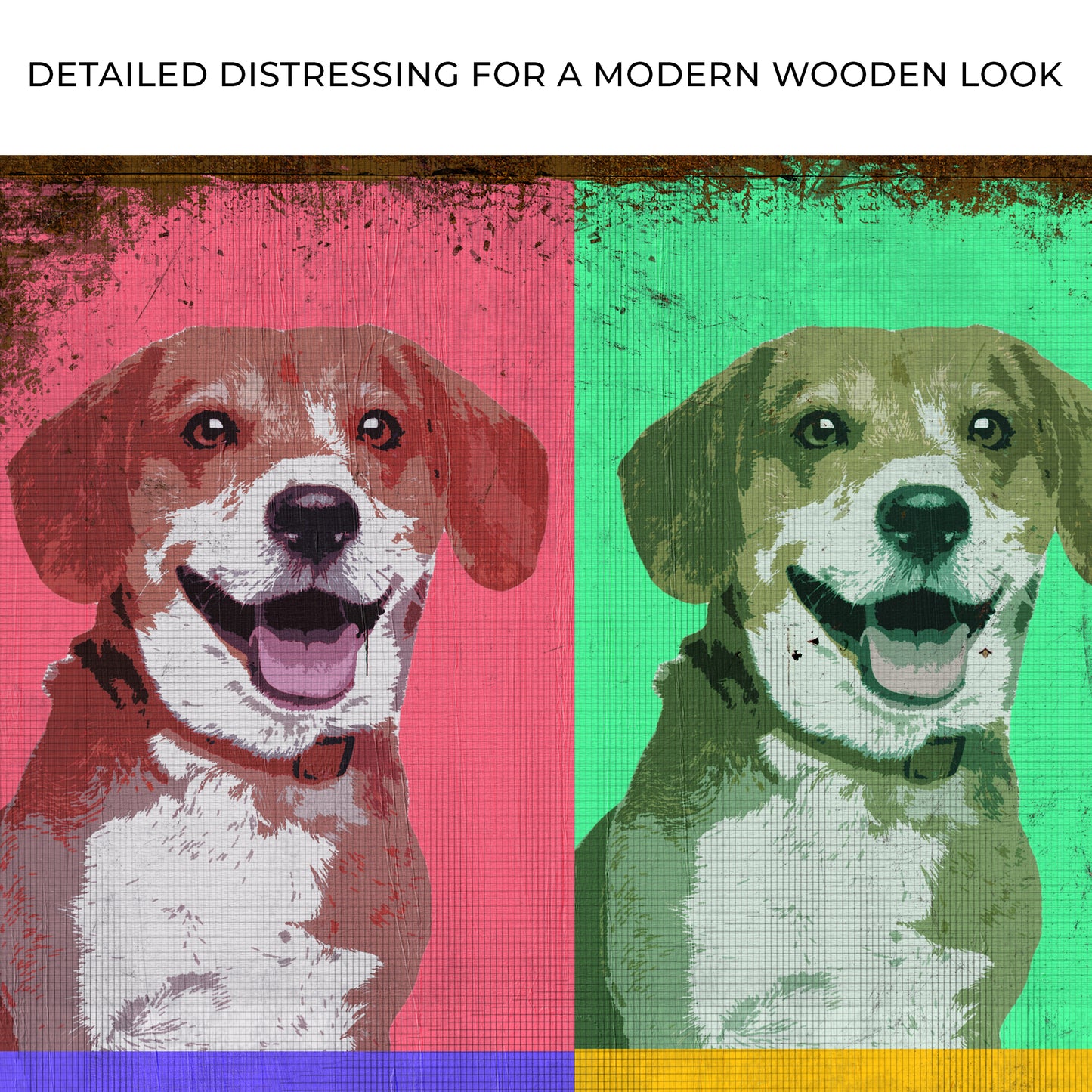 Pop Art 4-Panel Pet Portrait Sign Zoom - Image by Tailored Canvases