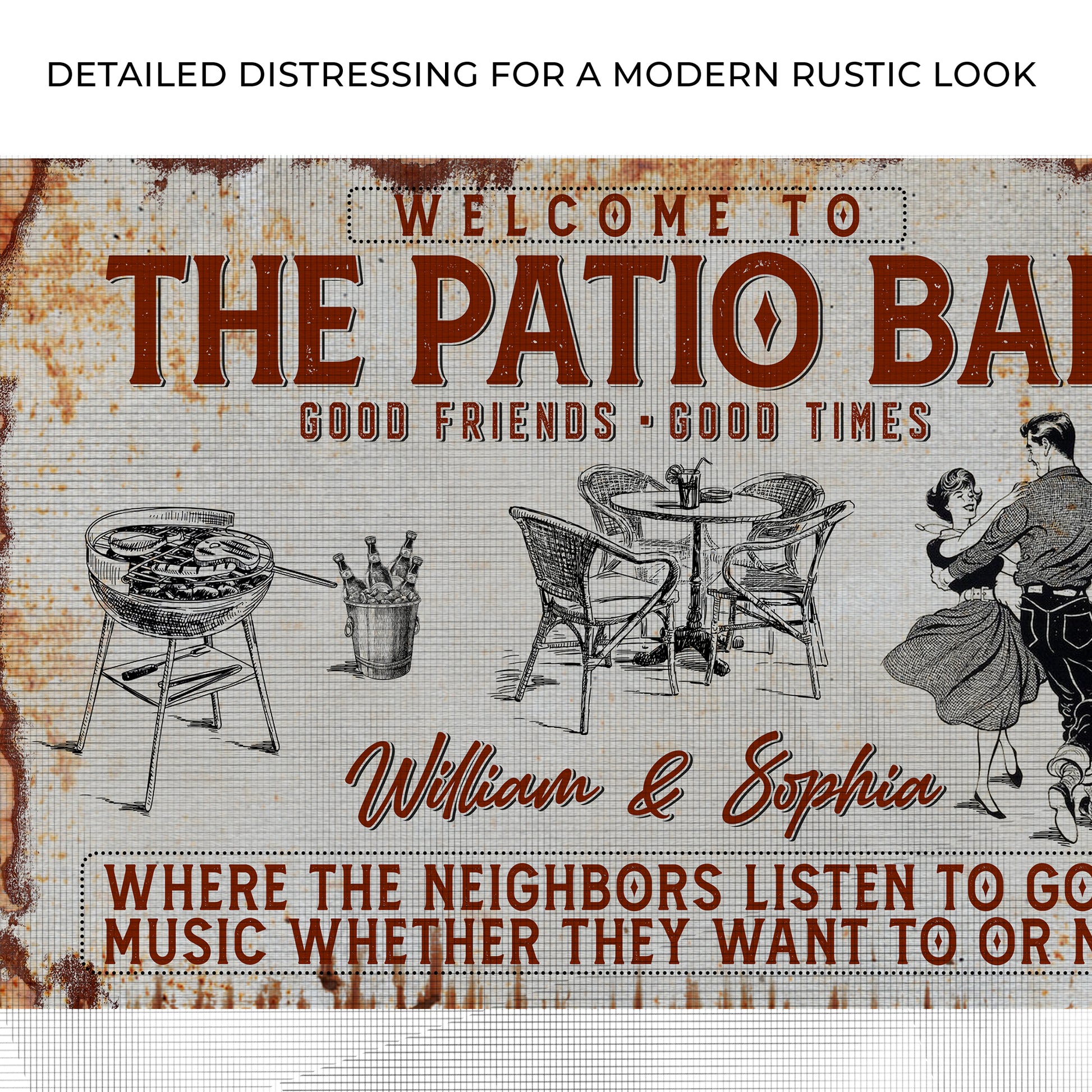 Welcome To The Patio Bar Sign II | Customizable Canvas Zoom - Image by Tailored Canvases