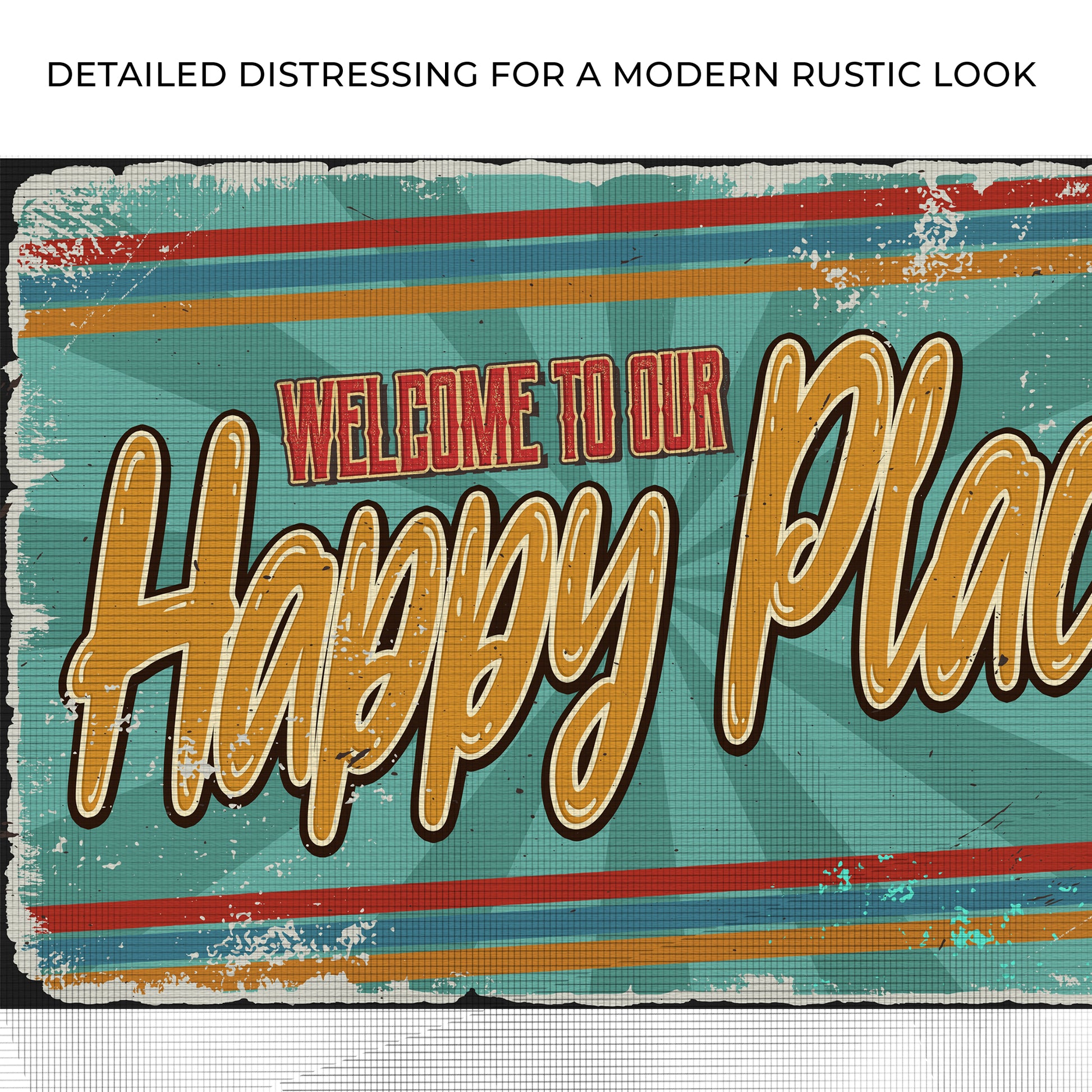 Welcome To Our Happy Place Sign Zoom - Image by Tailored Canvases