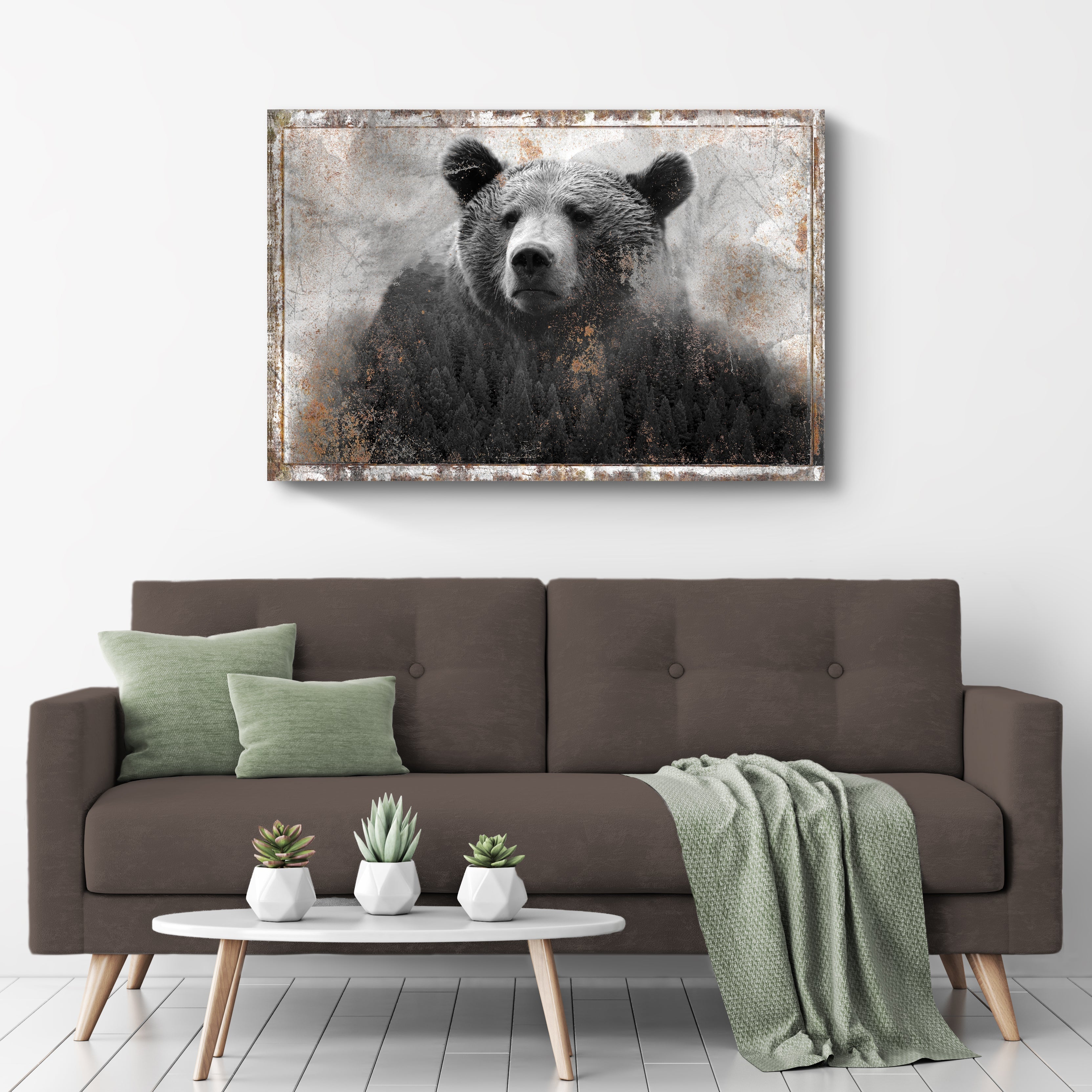 Animals Forest Bear Brown Canvas Wall Art - Tailored Canvases
