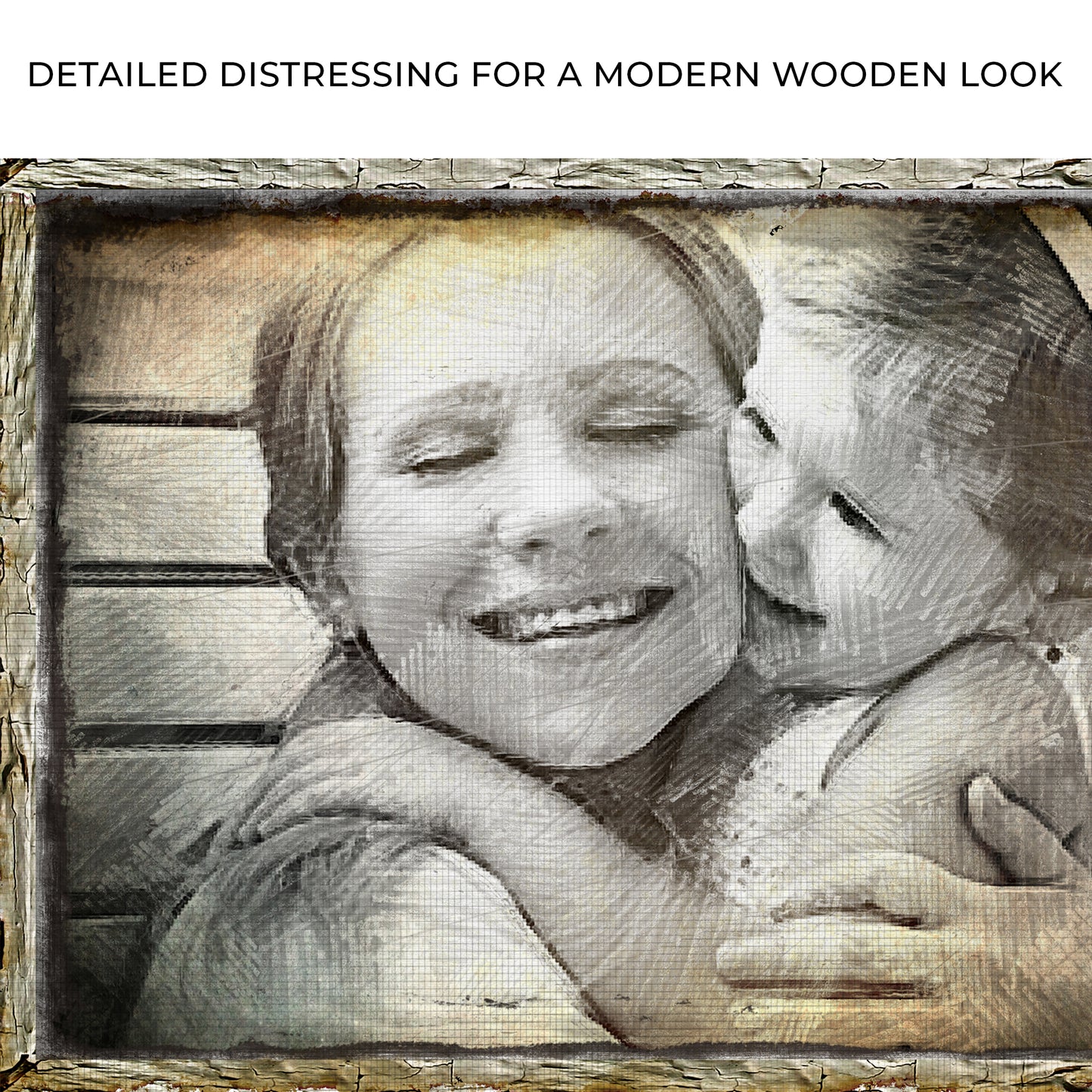 Mother Daughter Pencil Portrait Sign Zoom - Image by Tailored Canvases