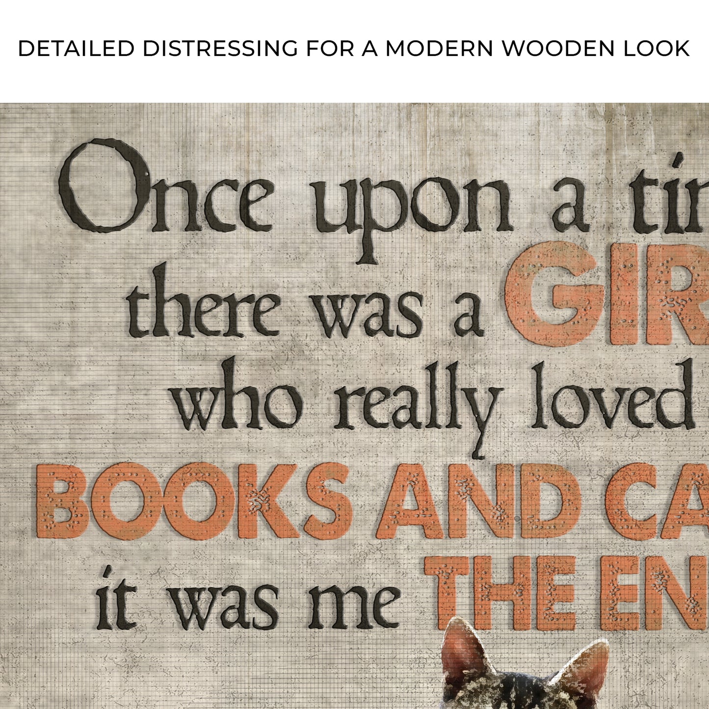 Once Upon A Time There Was A Girl Who Really Loved Books And Cats Sign Zoom - Image by Tailored Canvases 
