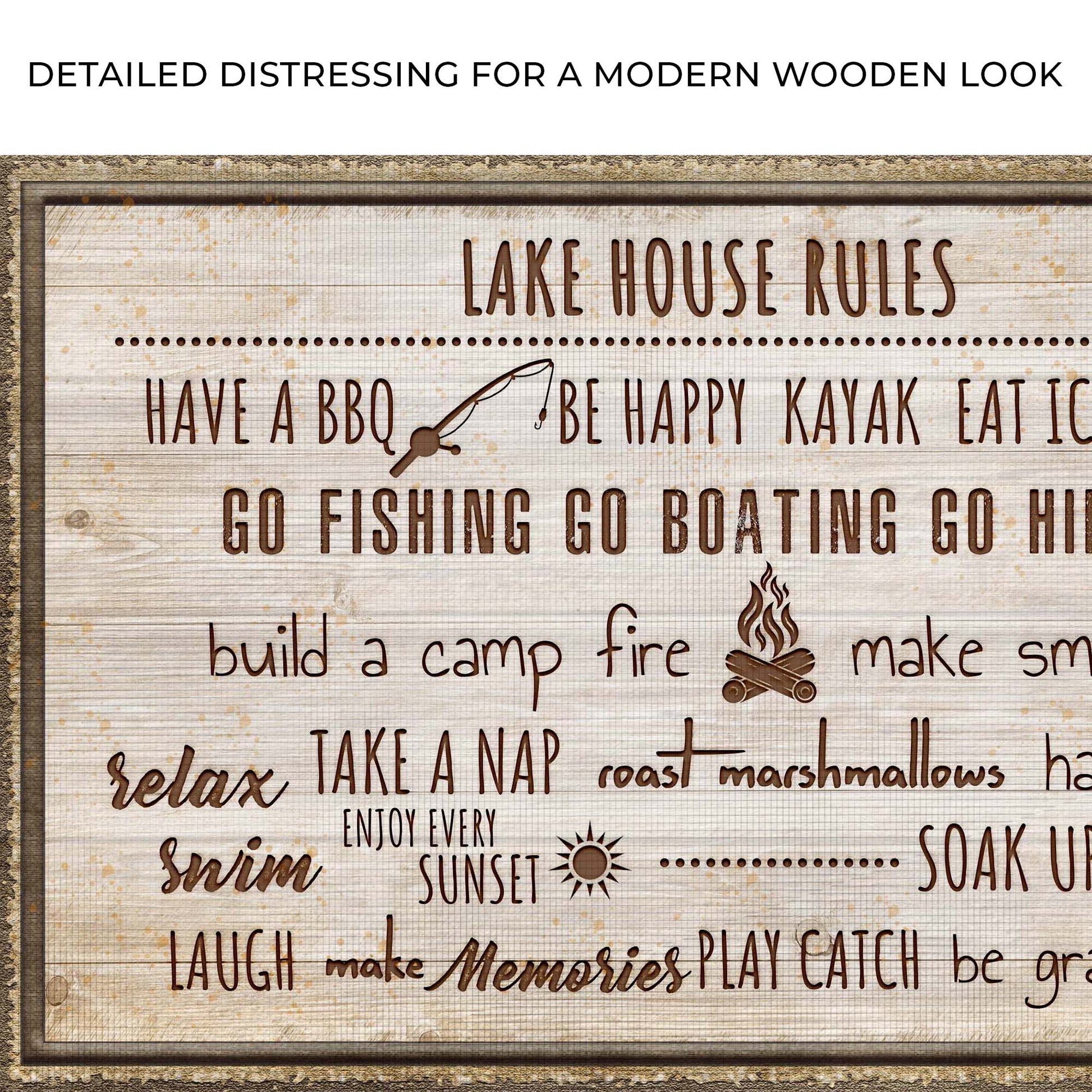 Lake House Rules Sign Zoom - Image by Tailored Canvases