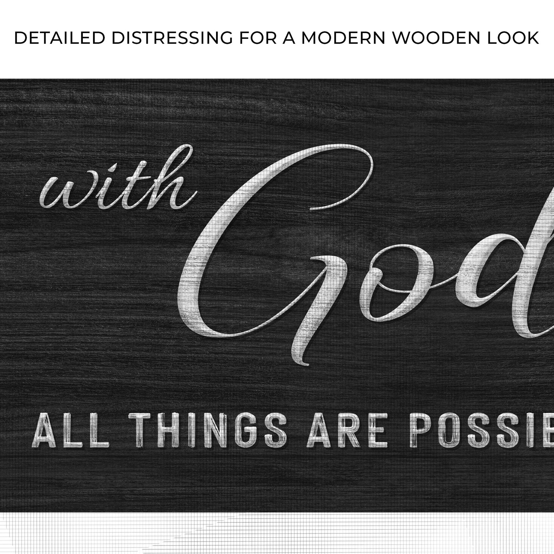 Matthew 19:26 - With God All Things Are Possible Sign II Zoom - Image by Tailored Canvases