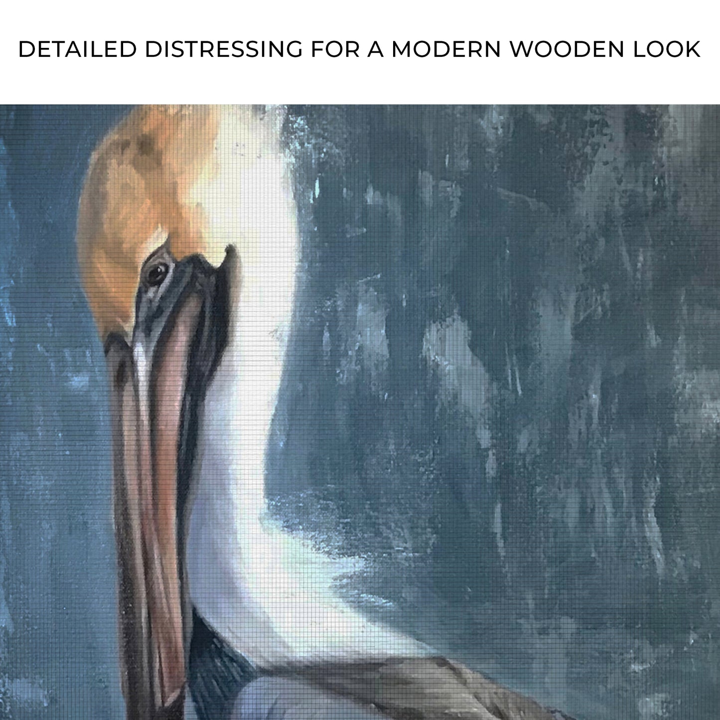 Pelican Painting "The Fish Catcher" Wall Art Zoom - Image by Tailored Canvases